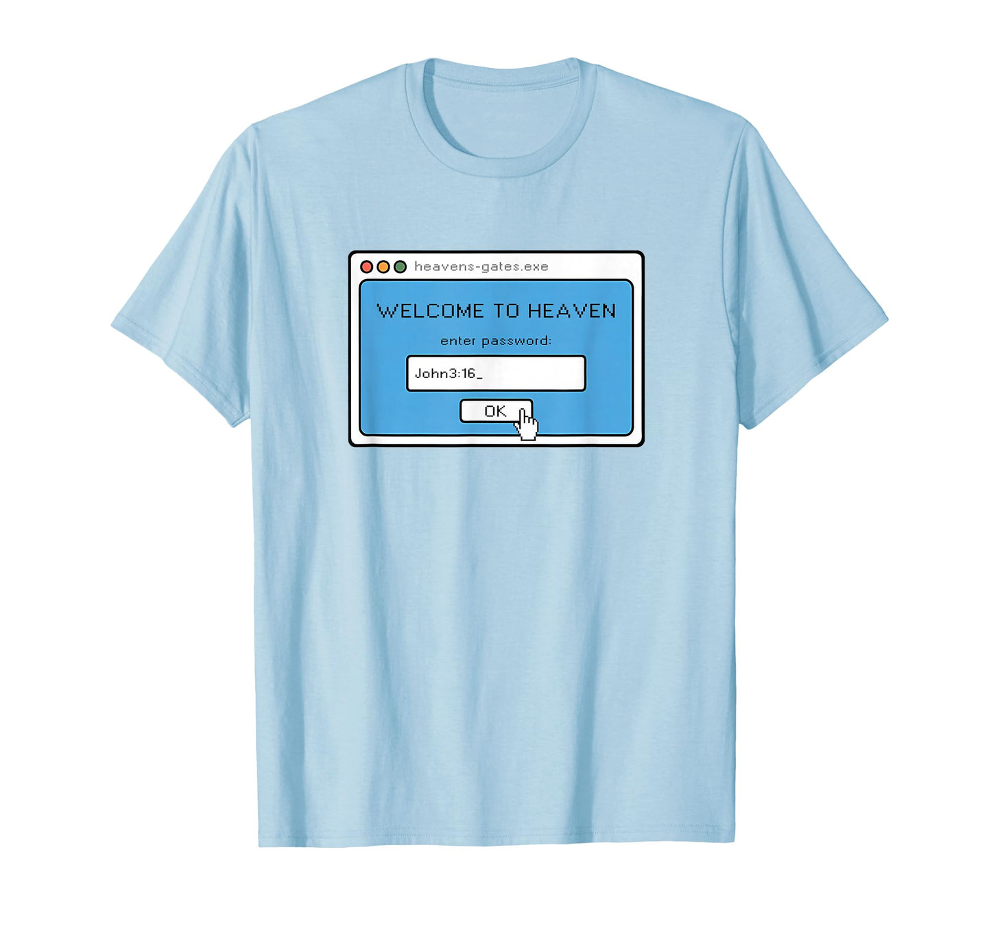 Retro Christian IT Computer Heaven Password John 3, 16 T-Shirt