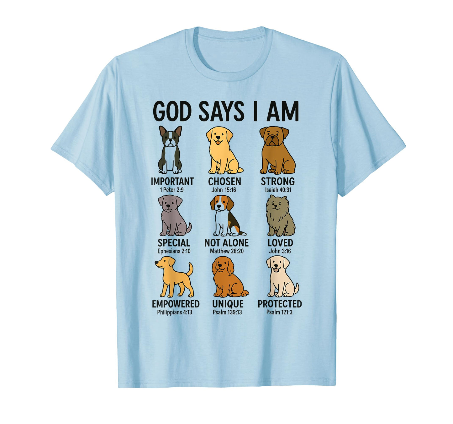 God Says I Am Christian Dog Religion Jesus Bible Dogs T-Shirt for Men Women Kids