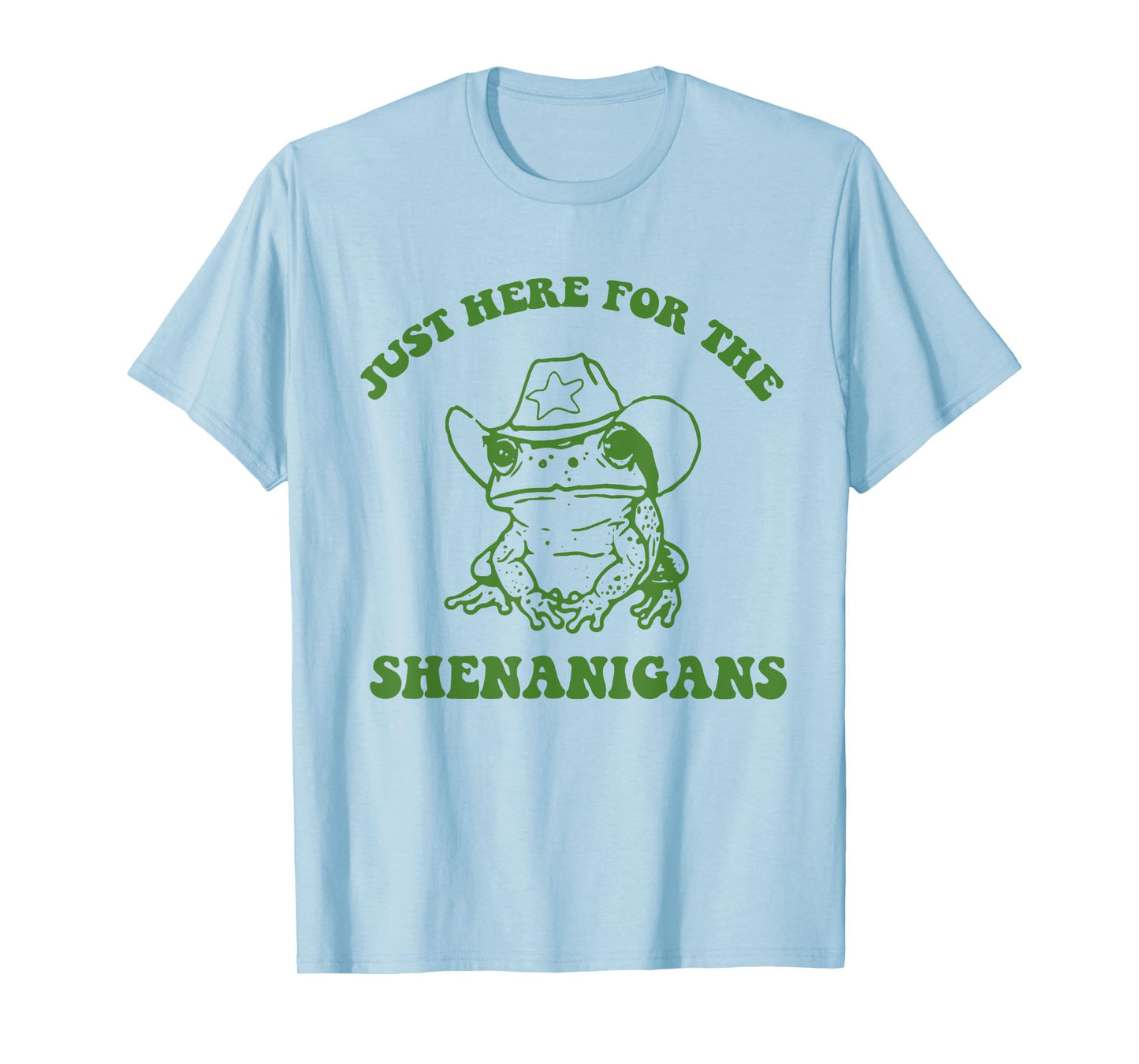 Just Here for the Shenanigans Funny Frog St Patrick Day T-Shirt