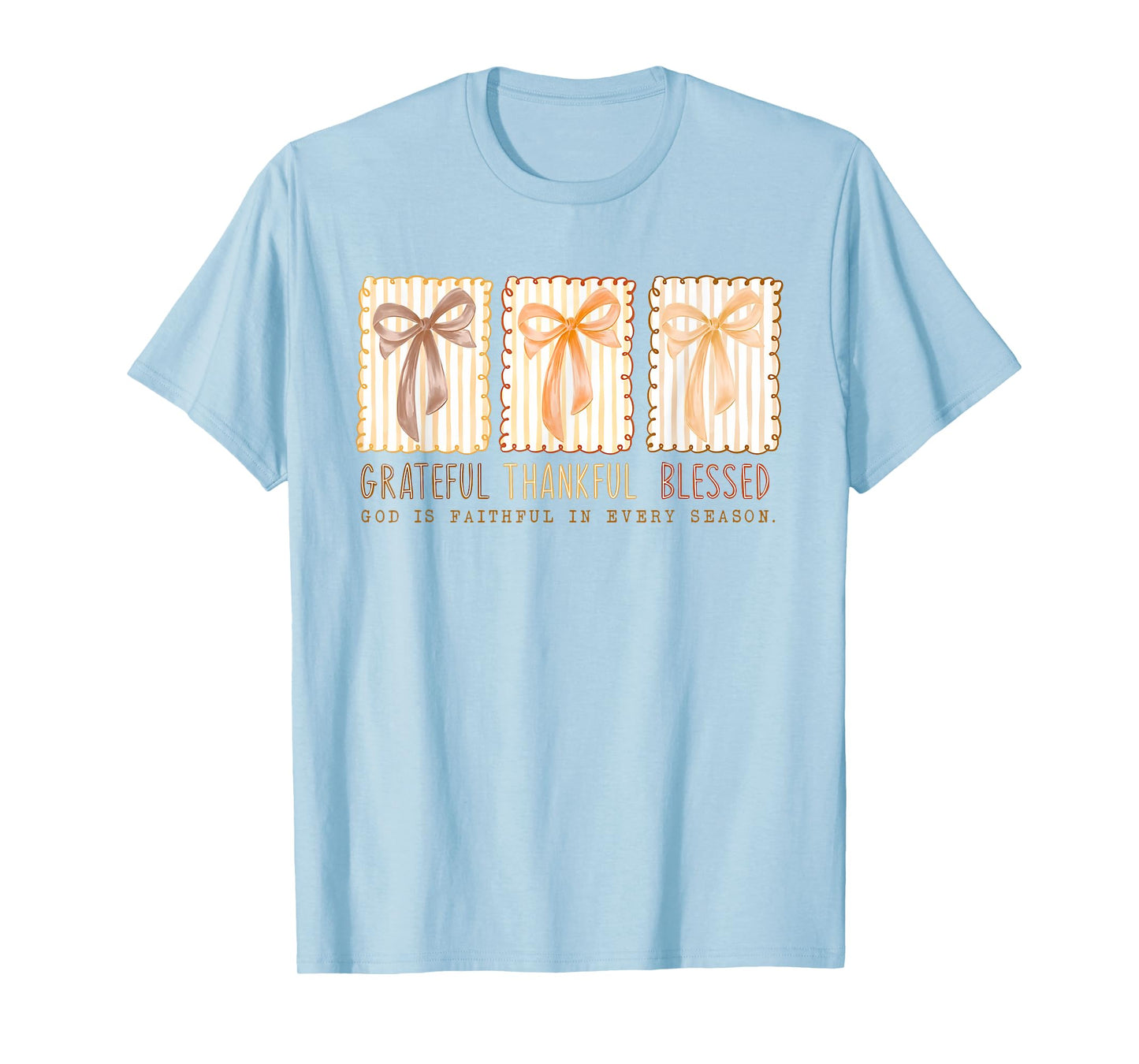 Grateful Thankful Blessed Thanksgiving Autumn for Kids Women T-Shirt