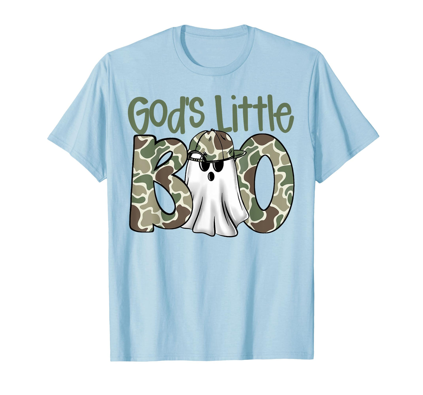 God's Little Boo Camo Ghost Christian Halloween Boys Kids T-Shirt