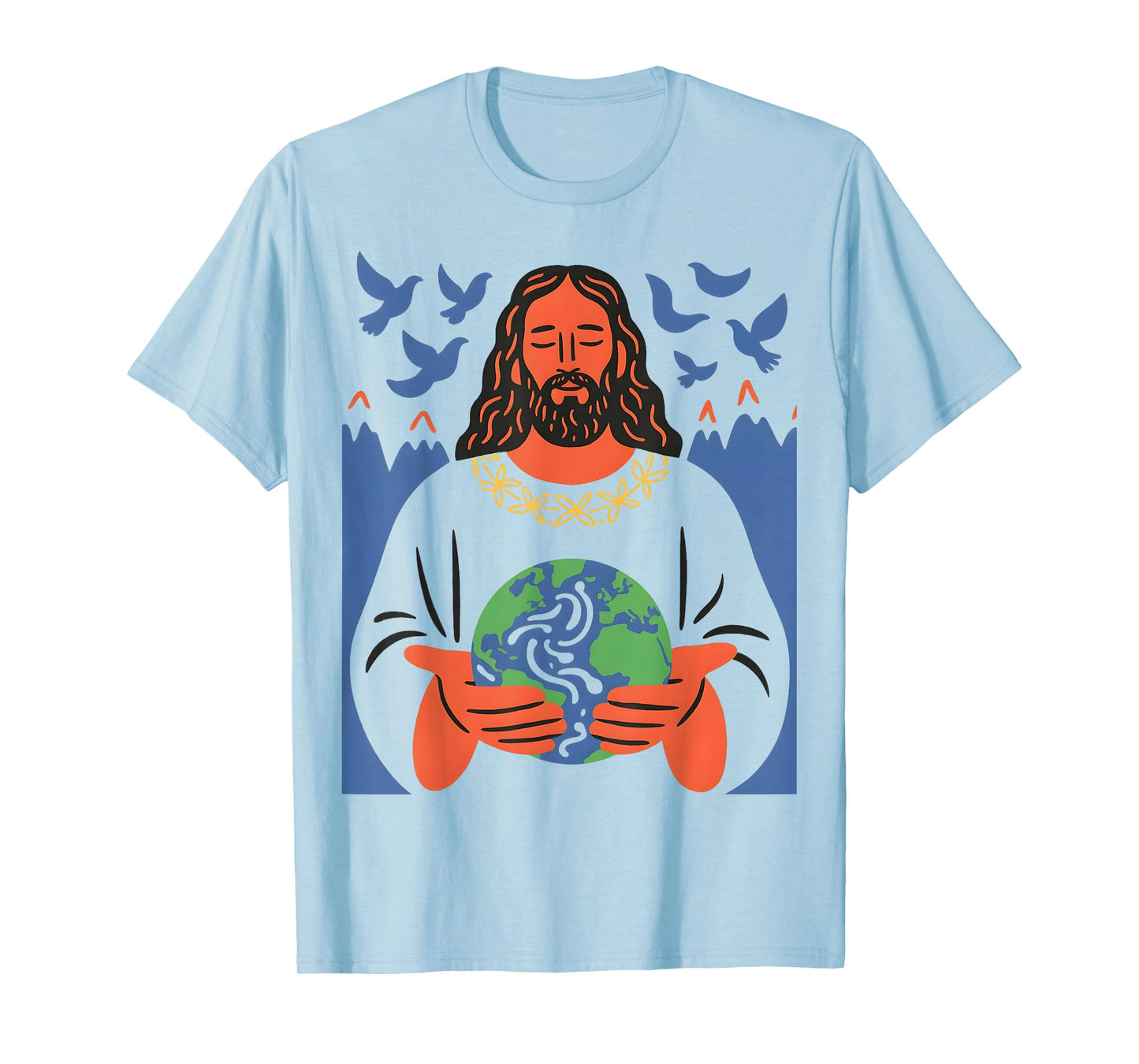 Faith Peace Creation Spiritual Earth Dove Design T-Shirt