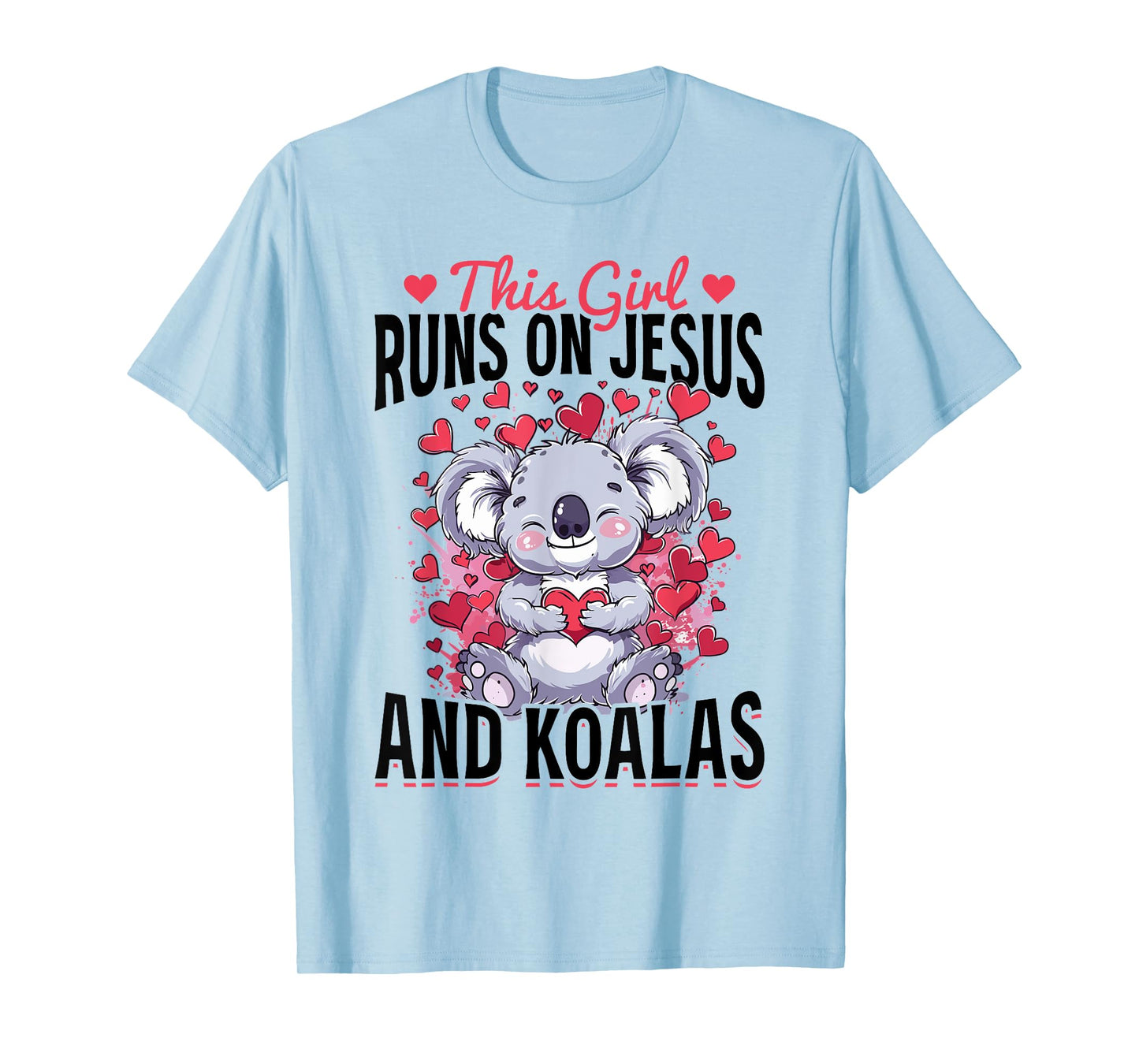 Funny Koala Animal This Girl Runs On Jesus And Koalas T-Shirt