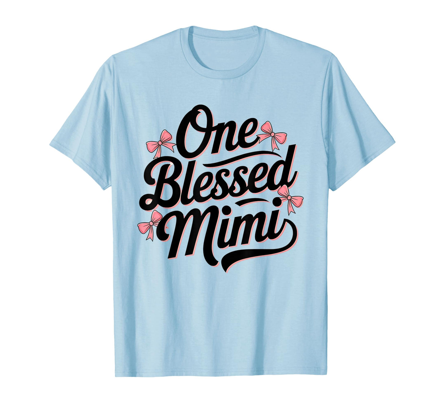 Popular Pink One Blessed Mimi Christian Grandmother Bow T-Shirt