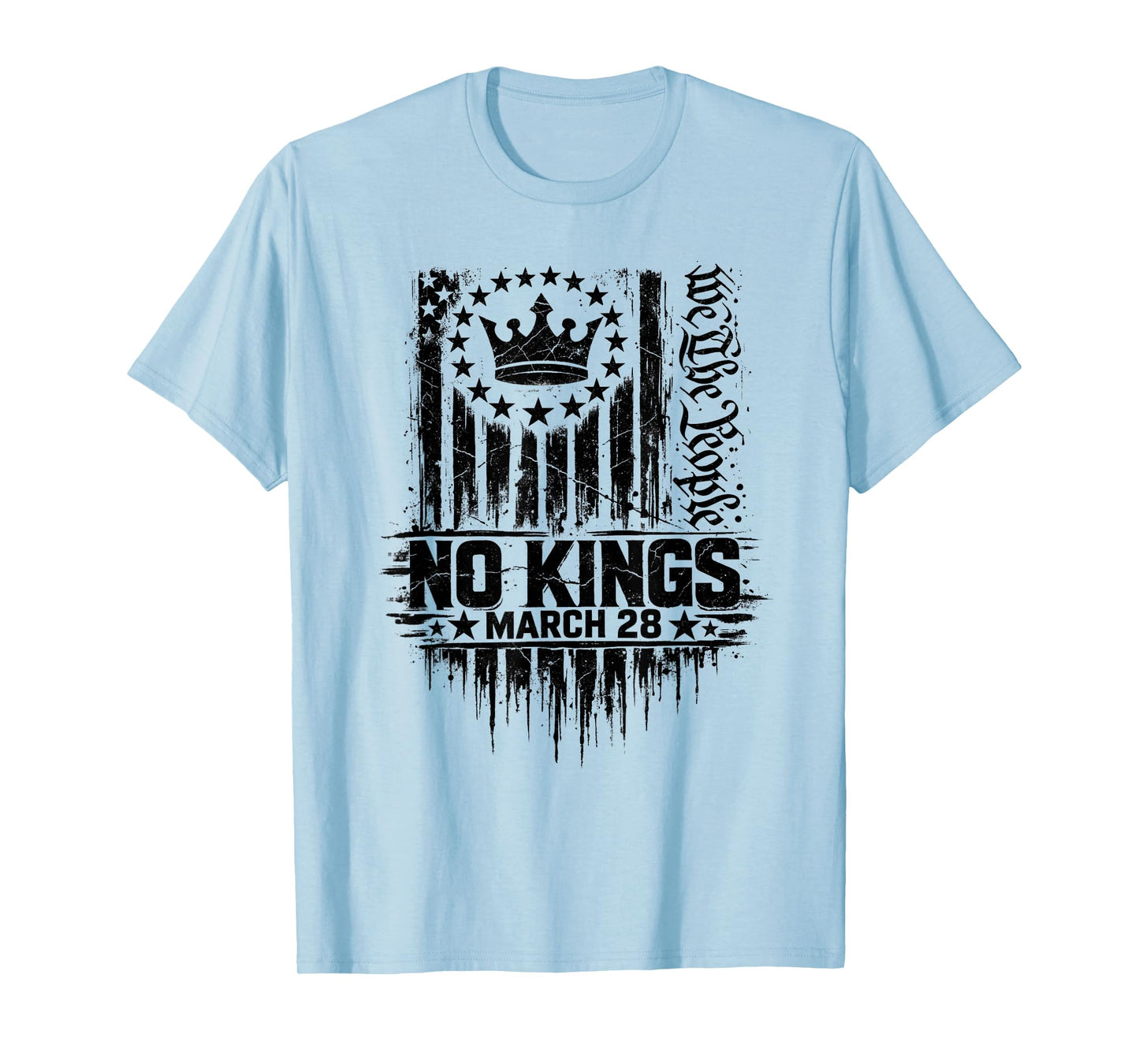 Vintage No King March 28 No King Day T-Shirt - T-Shirt | Light Blue