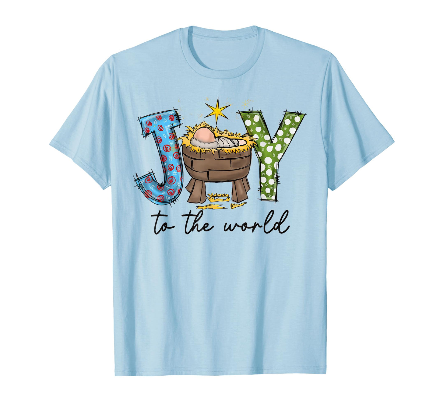Joy To The World Baby Jesus Christmas Nativity Scene T-Shirt