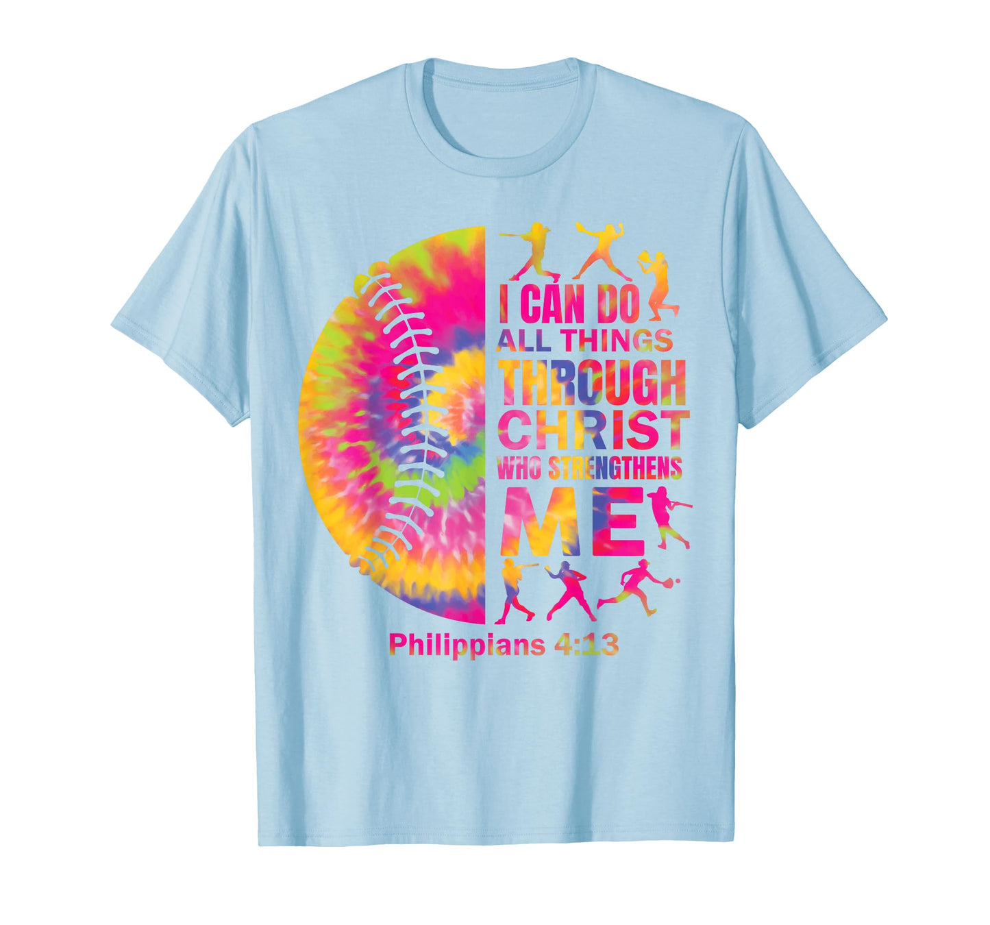 Baseball t Shirt Women Girls Teen Christian Christ Tie Dye T-Shirt