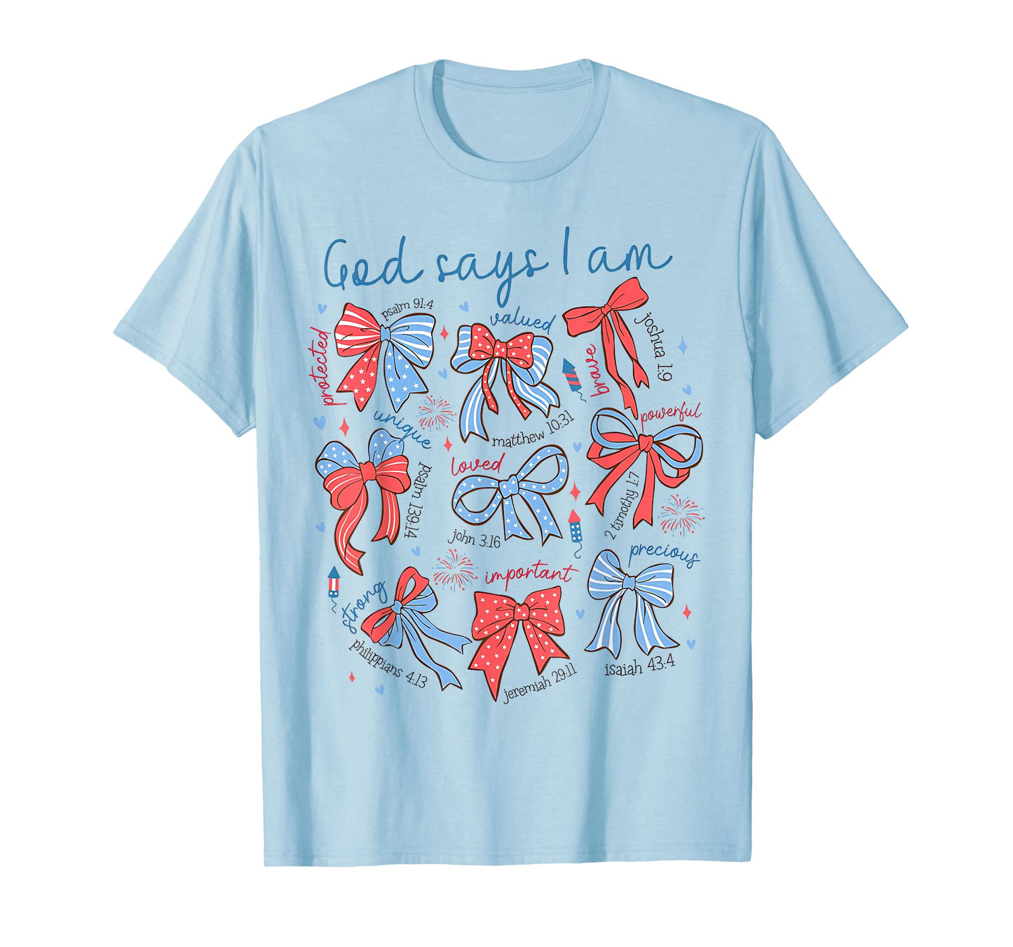 Bow God Say I Am Christian Girl Teen Women Bible Verse Jesus T-Shirt