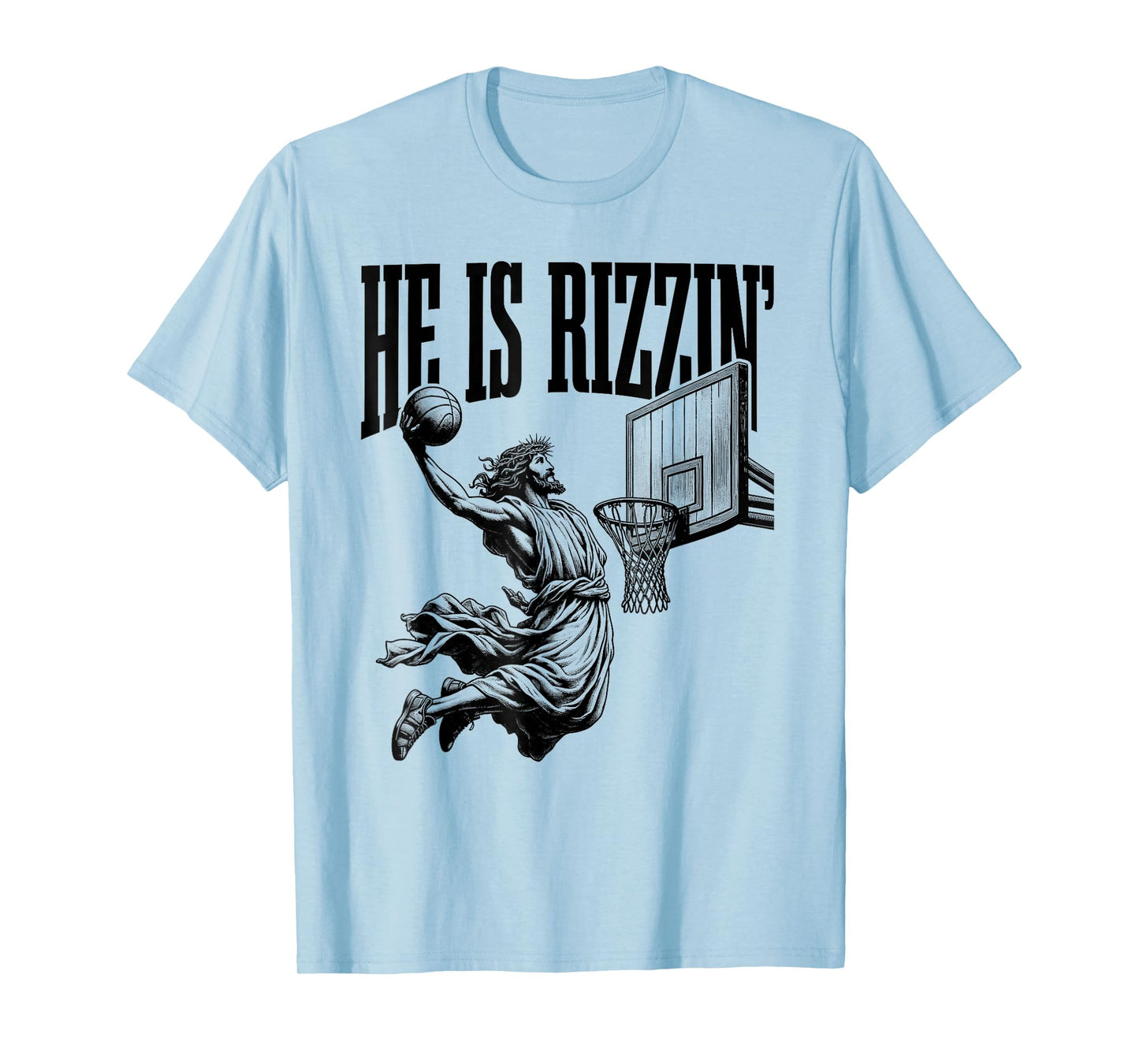 He Is Rizzin Shirt Basketball Jesus Retro Easter Christian T-Shirt