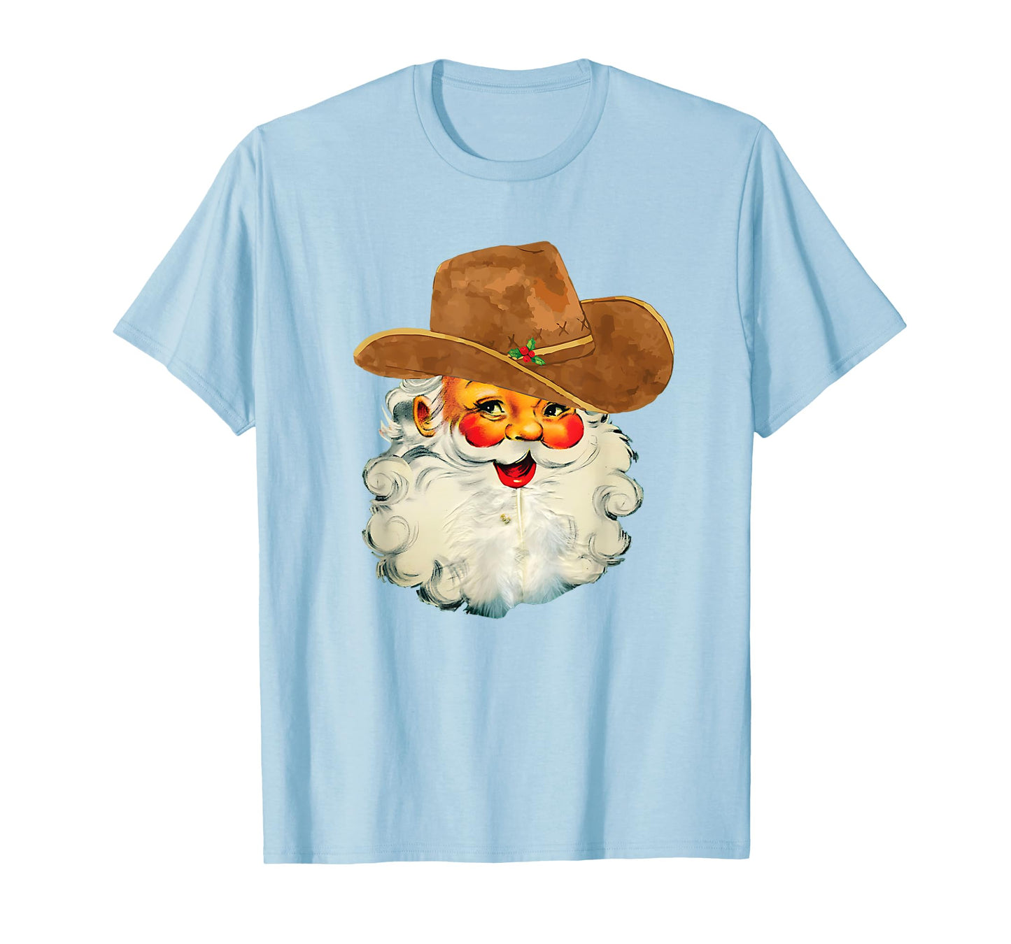 Santa Cowboy Western Christmas Xmas Holiday Pajamas T-Shirt