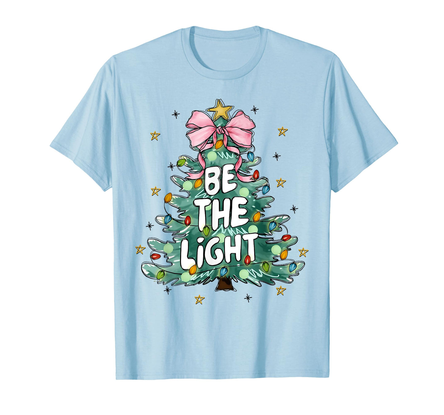 Christian Be The Light Christmas Tree Bible Verse Christians T-Shirt