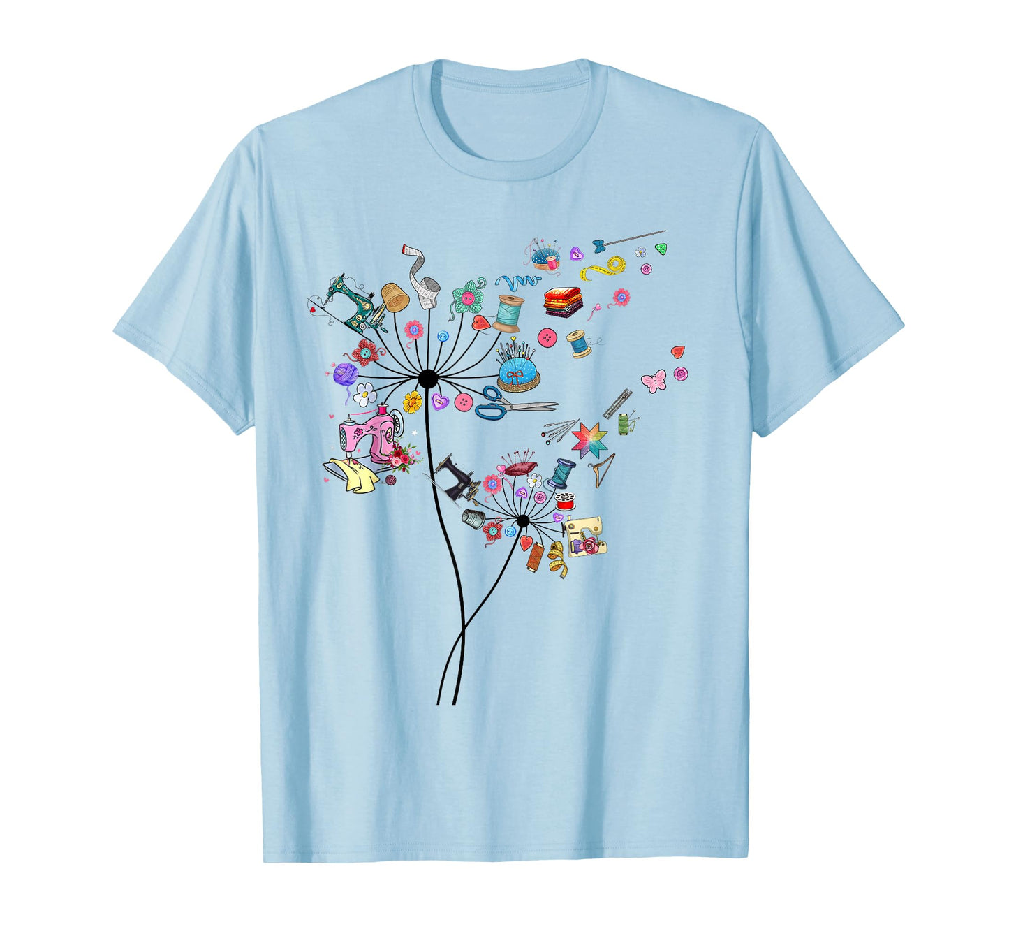 Cute Sewing Dandelion Flowers Quilting Quilter Sewer Tee T-Shirt