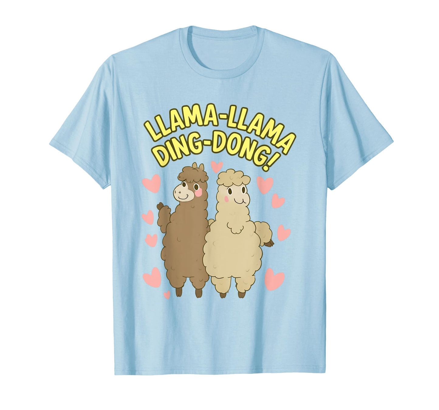 Llama-Llama Ding-Dong – Cute Llama Pair with Funny Love Vibe T-Shirt