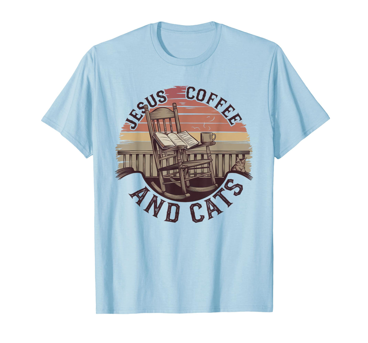 Jesus Coffee Cats Funny Cute Design Jesus Lovers Christian T-Shirt