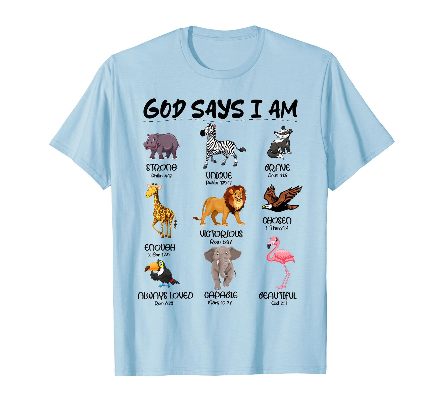 God Say I Am Safari Wild Animals Boys Kids Toddler Christian T-Shirt