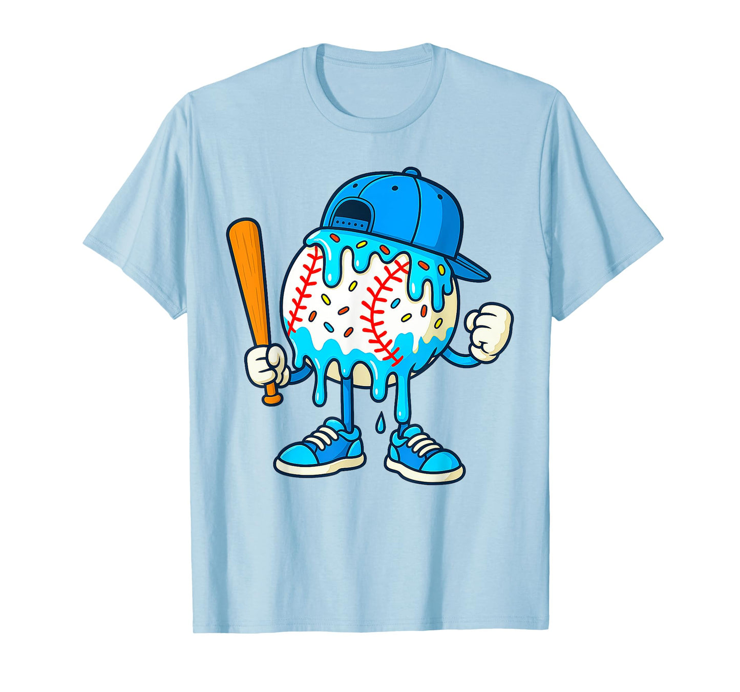 Baseball Shirt Kids Baseball Drip Ice Cream Boys T-Shirt