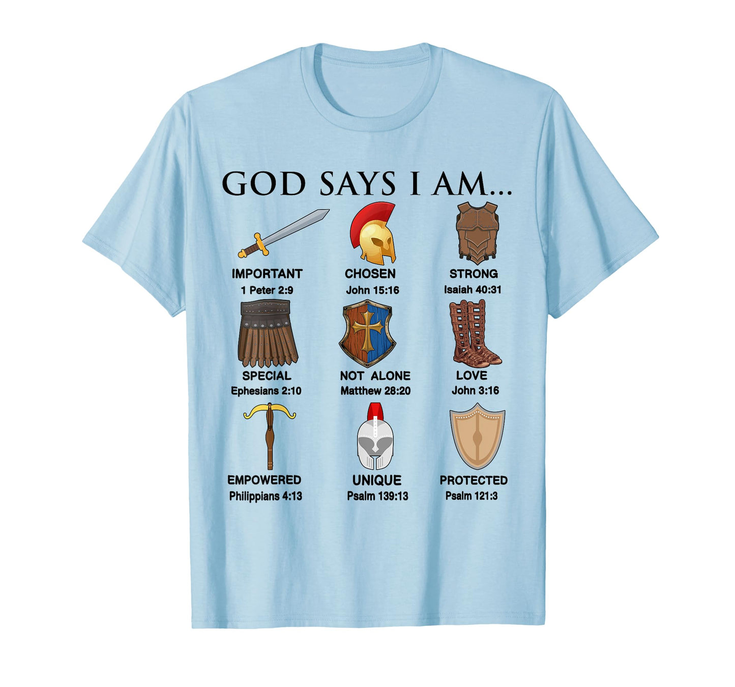 Toddler Boy God Says I Am Armor Of God Brother Son Christian T-Shirt