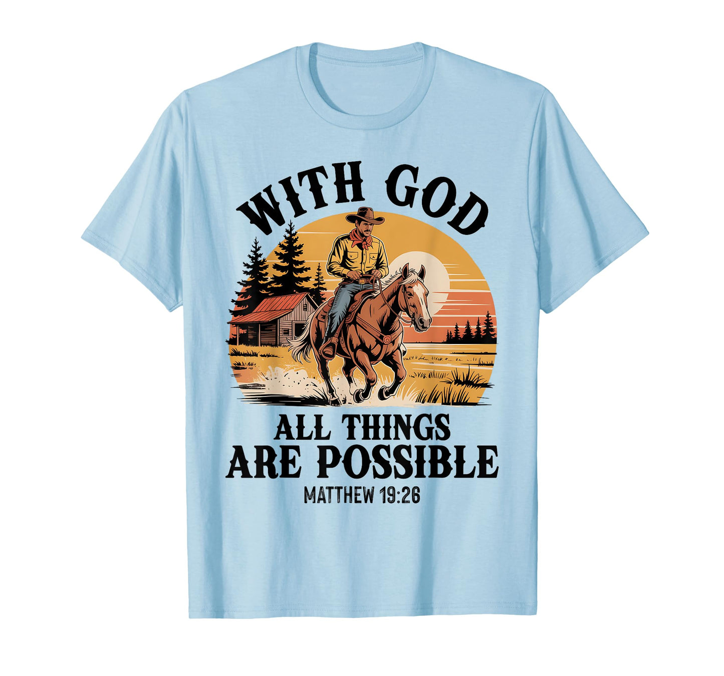 Vintage Cowboy Christian Bible Verse Western Jesus Faith T-Shirt