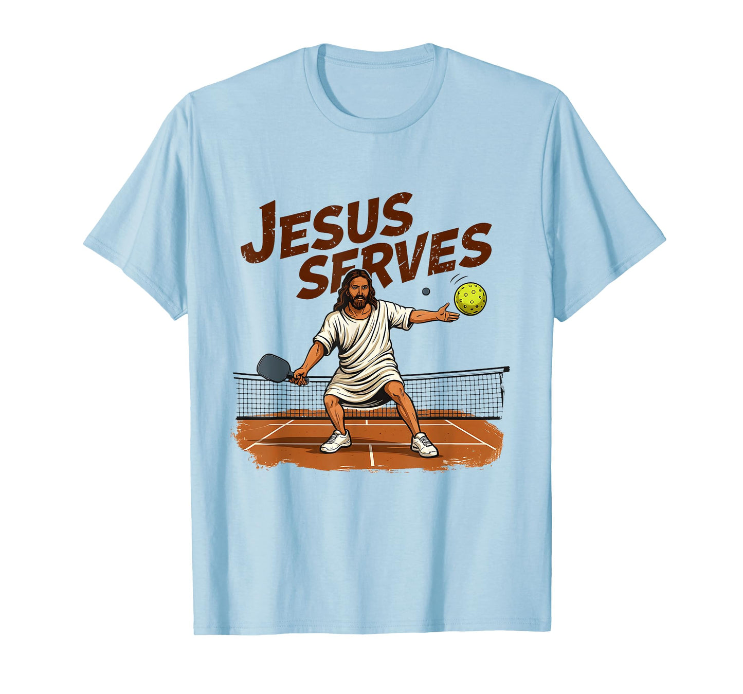 Jesus Serves Pickleball Savior Sport Christian Men Women T-Shirt