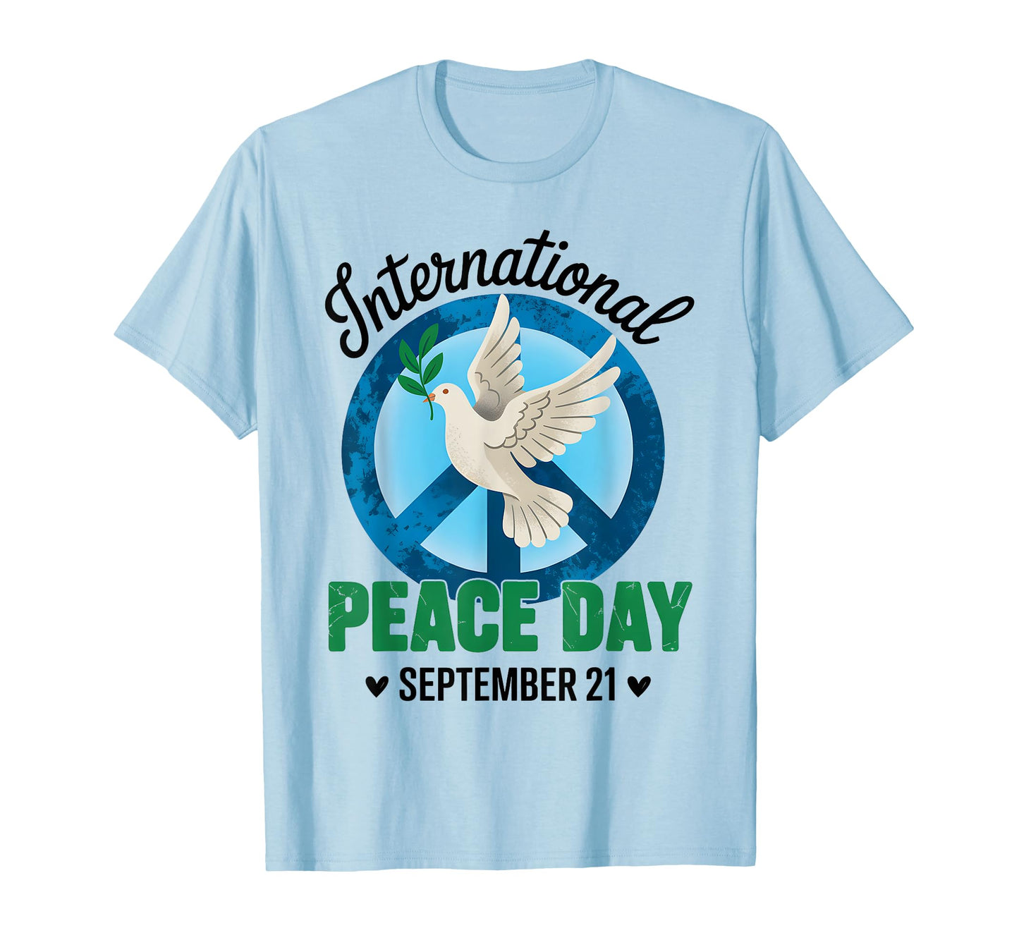 Groovy International Peace Day World Day of Peace Peace Bird T-Shirt