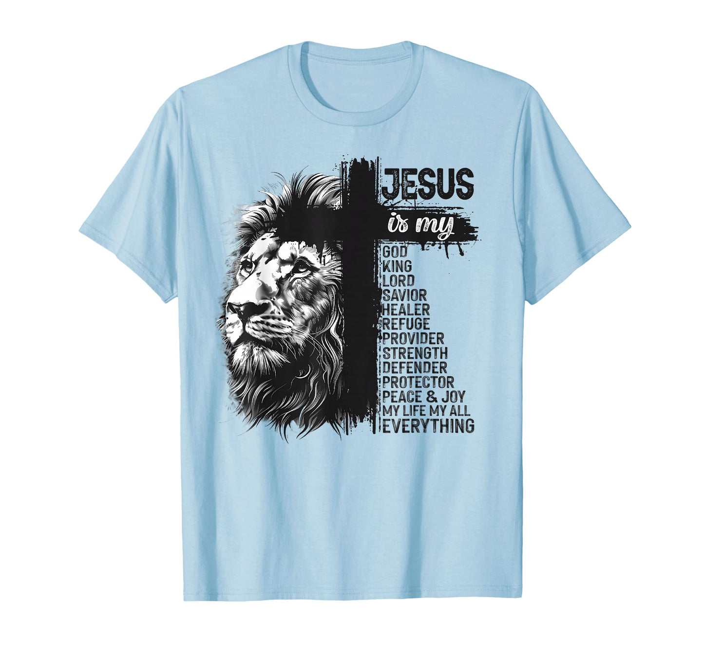 Lion Cross Christian Christ Jesus is My God King Lord Savior T-Shirt