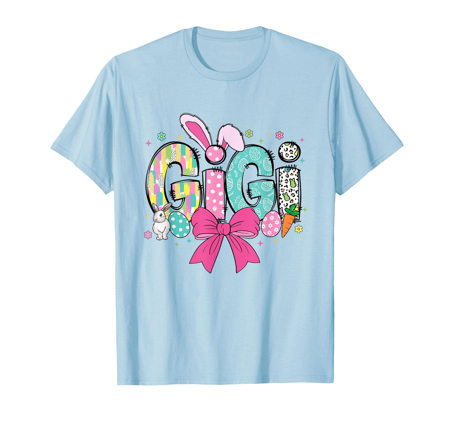 Coquette Easter Gigi Bunny Ears Playful Easter Day T-Shirt