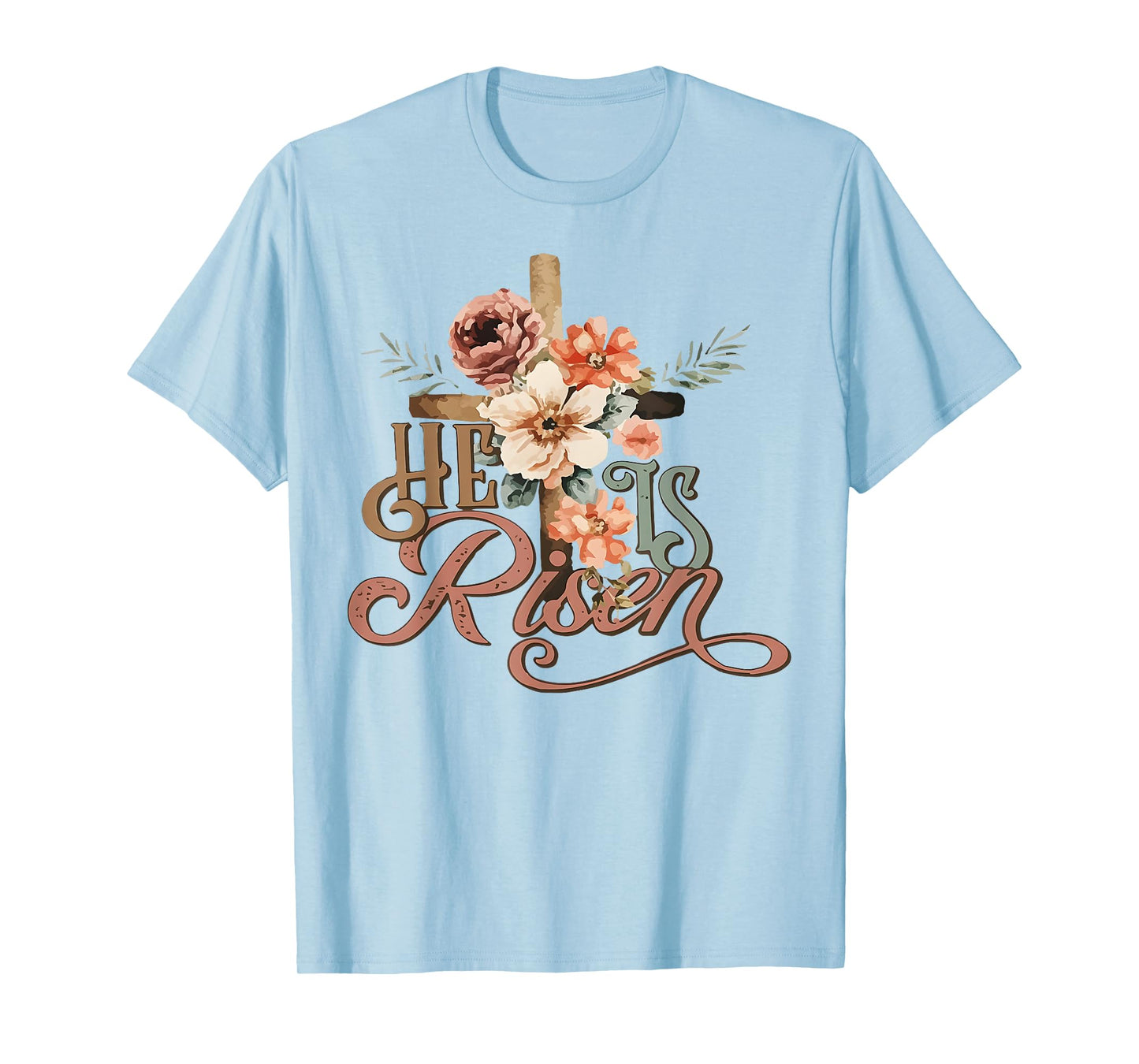 Retro Groovy He Is Risen Floral Jesus Easter Day Christians T-Shirt