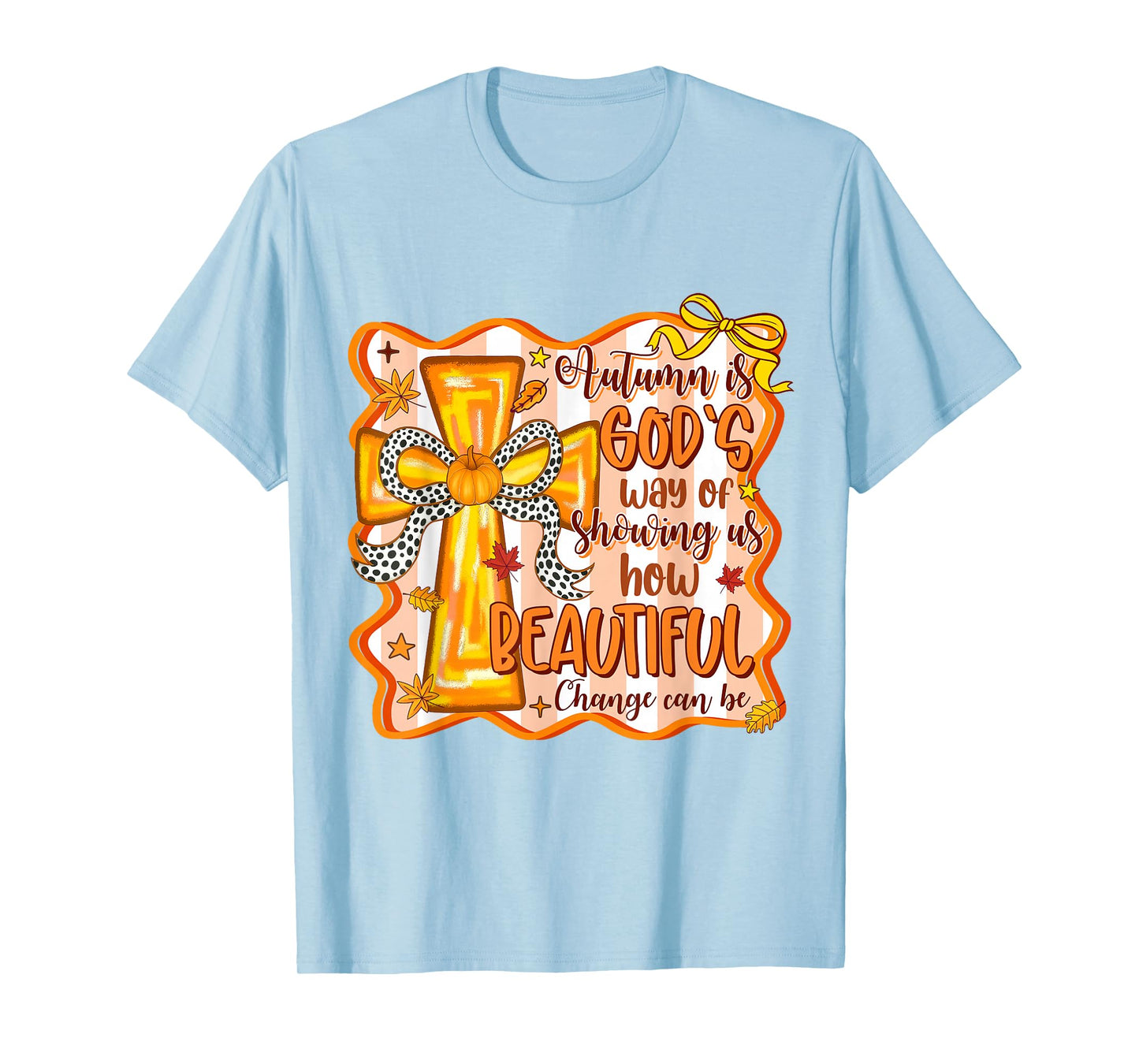 Thanksgiving Christian Fall Autumn God Coquette Thankful Bow T-Shirt