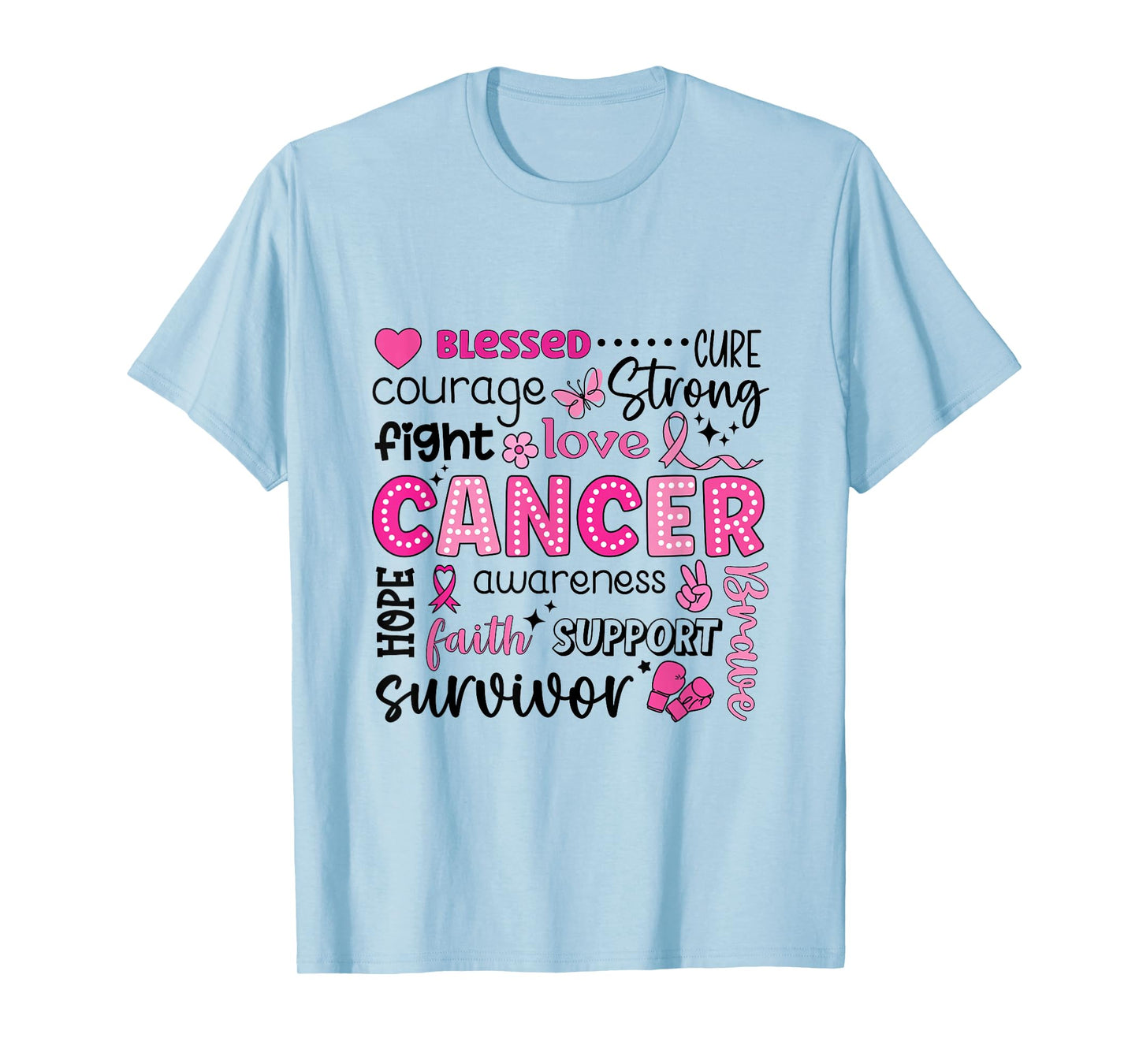 Faith Hope Love Pink Ribbon Awareness T-Shirt