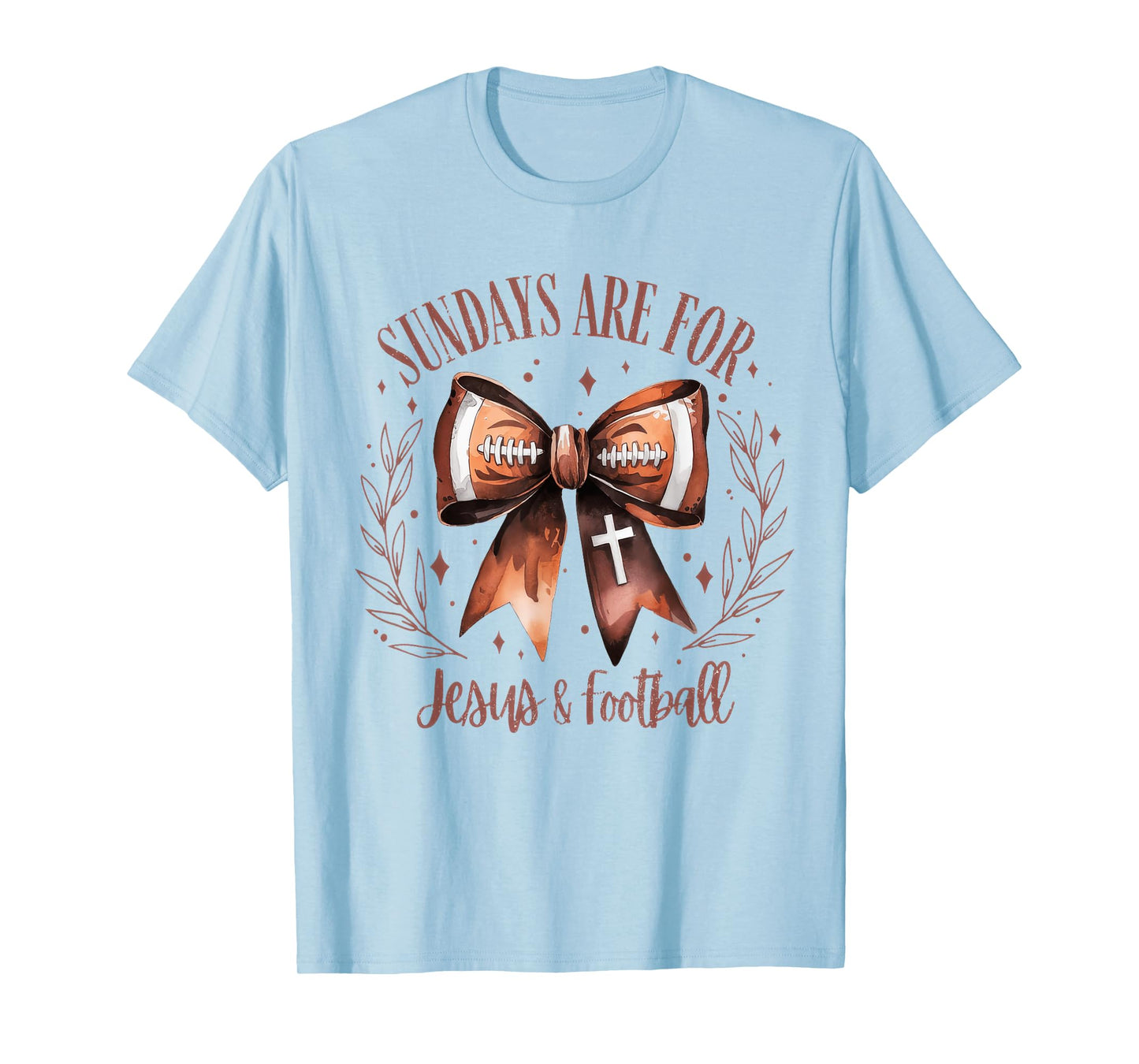 Sundays Are For Jesus And Football Mom Christian Fall T-Shirt