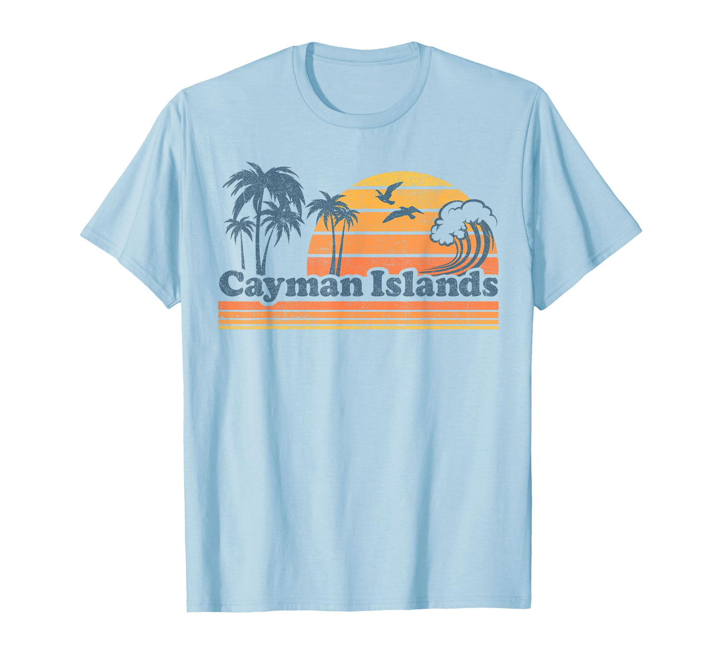 Cayman Islands Beach Summer Vacation Sun Vintage 70's Retro T-Shirt