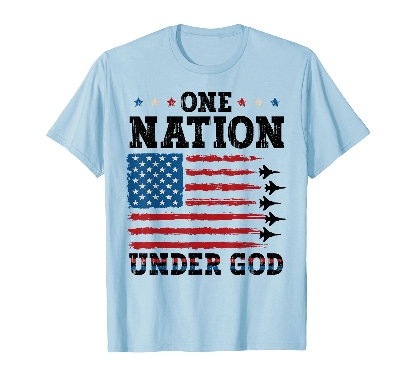 4th of July US Flag One Nation Under God Patriotic Christian T-Shirt