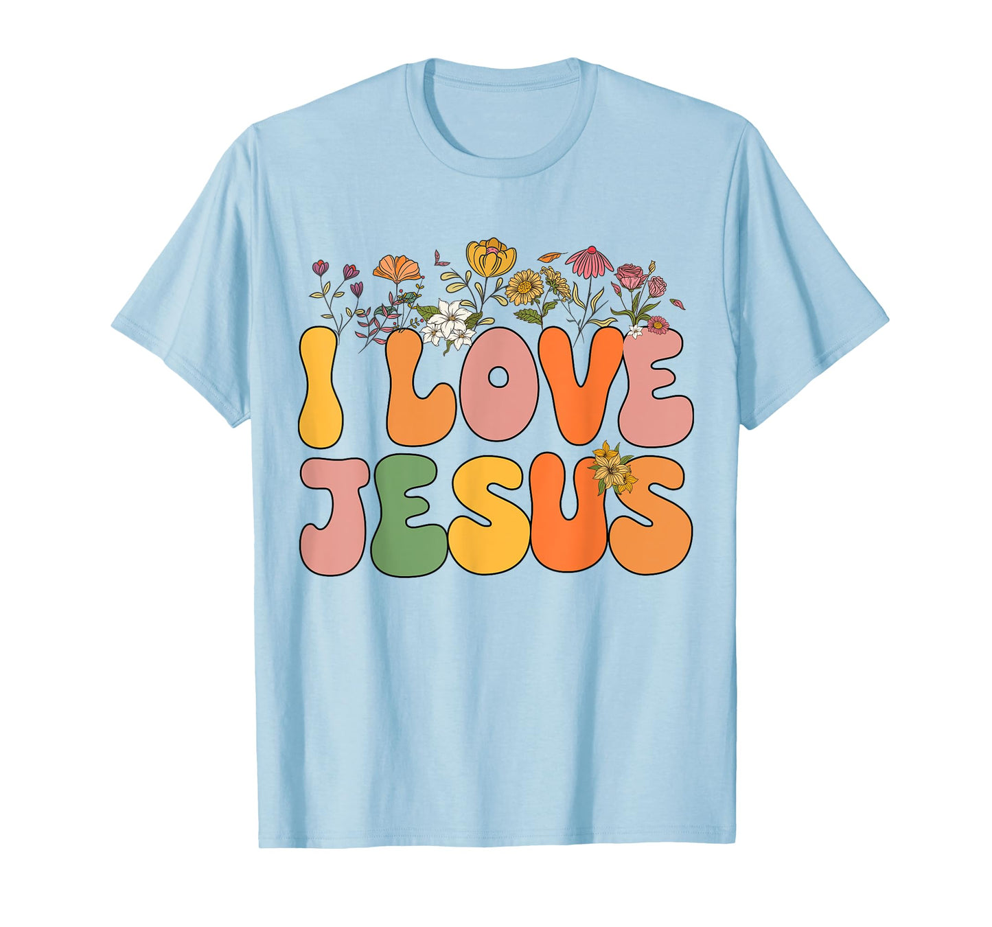 Girls I Love Jesus-Shirt Groovy Women Kids Toddler Christian T-Shirt