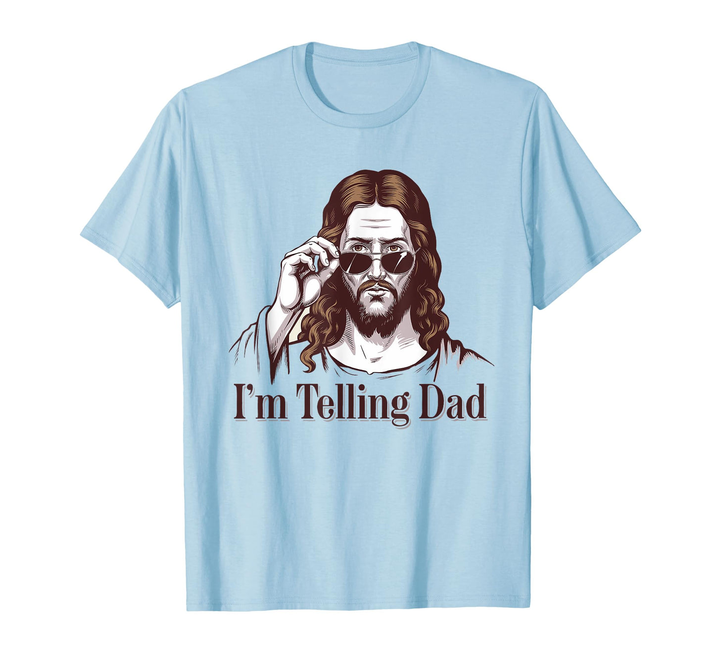 Funny I'm Telling Dad Retro Religious Christian Jesus T-Shirt