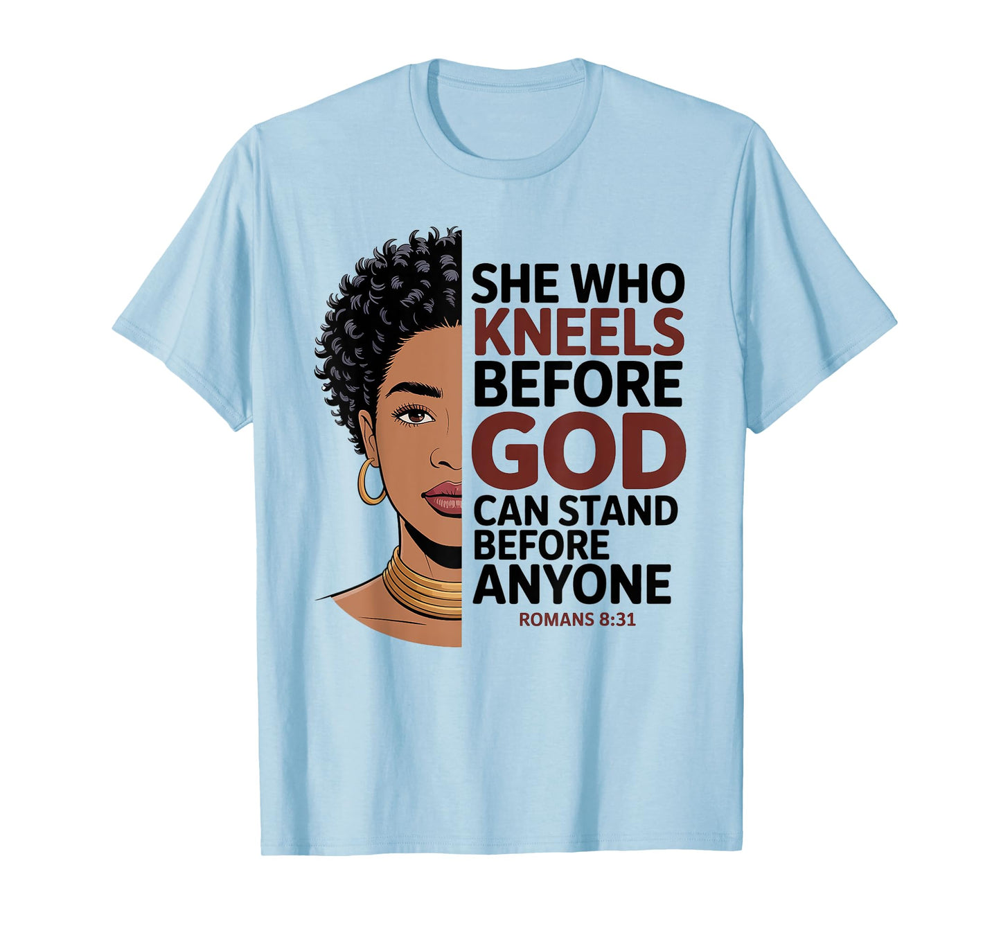 Christian Black Queen Melanin Poppin Faith Inspirational T-Shirt