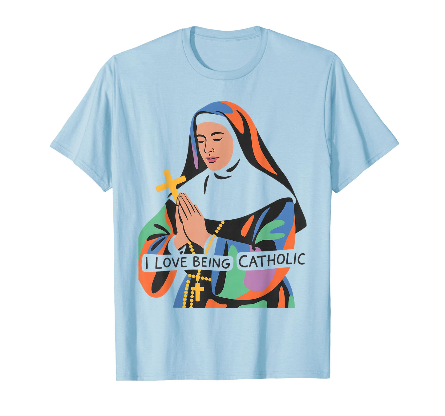 Catholic Faith Prayer Cross Devotion Spiritual Design T-Shirt