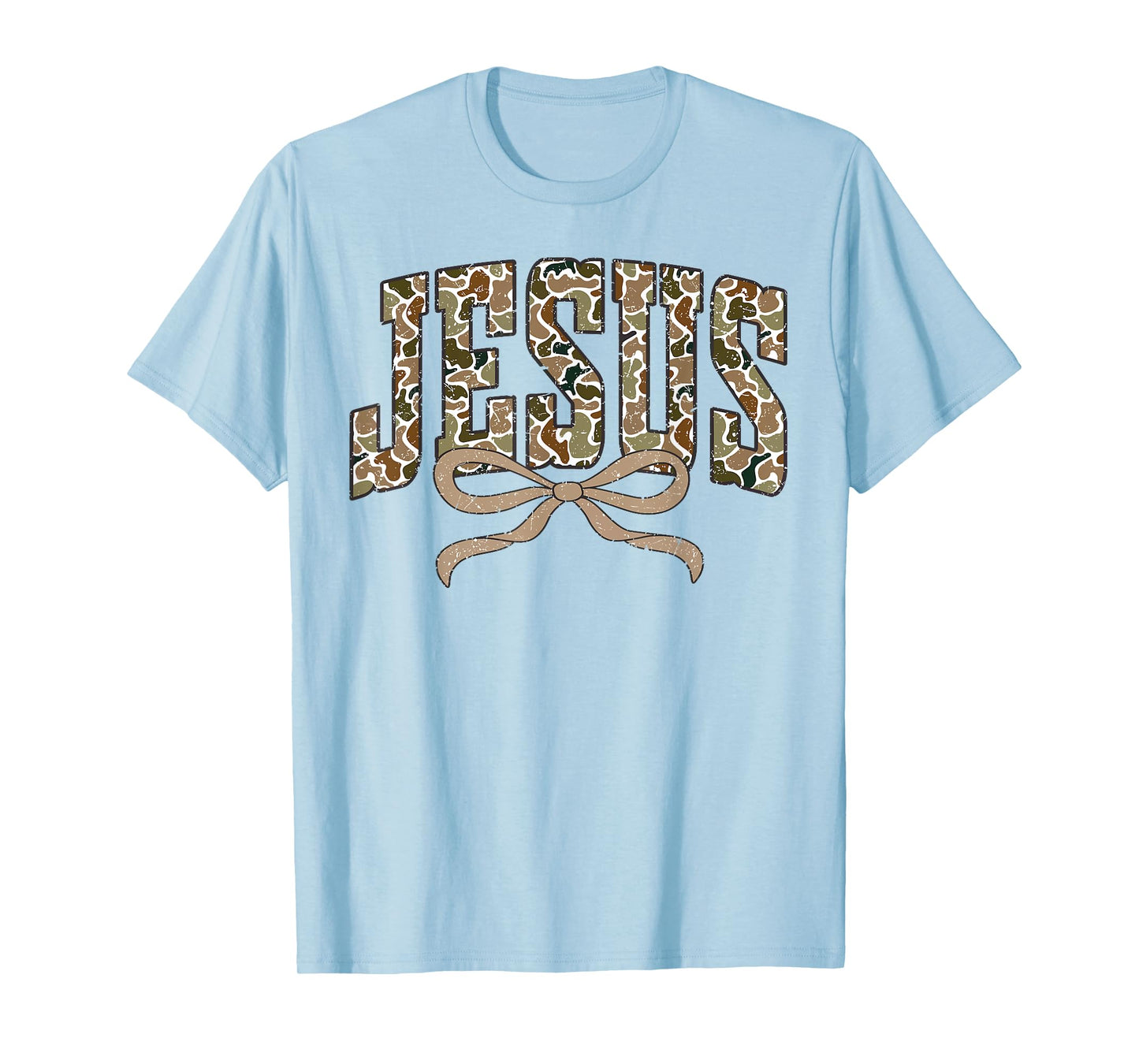 Retro Camo Jesus Coquette Camouflage Christian Bible Verses T-Shirt