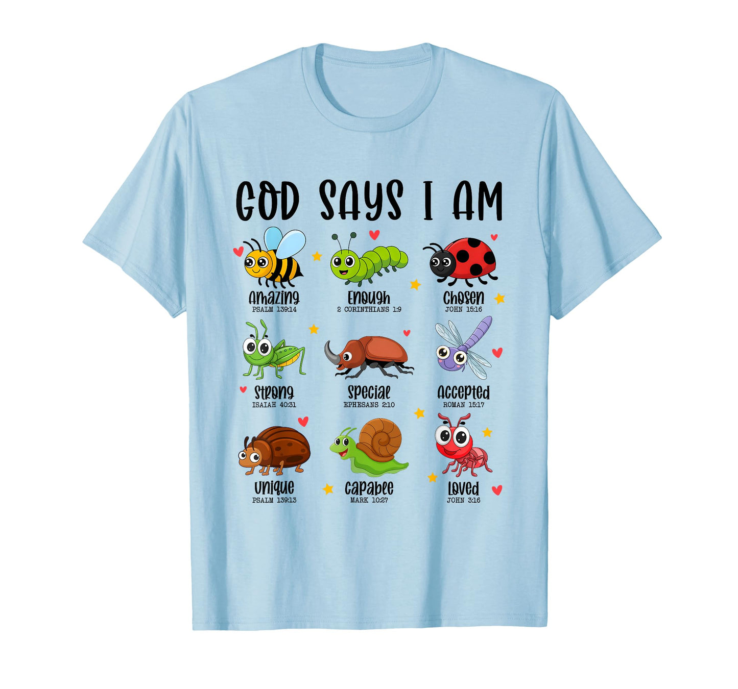 God Says I Am Christian Boys Kids Bug Hunter Hunting Bugs T-Shirt