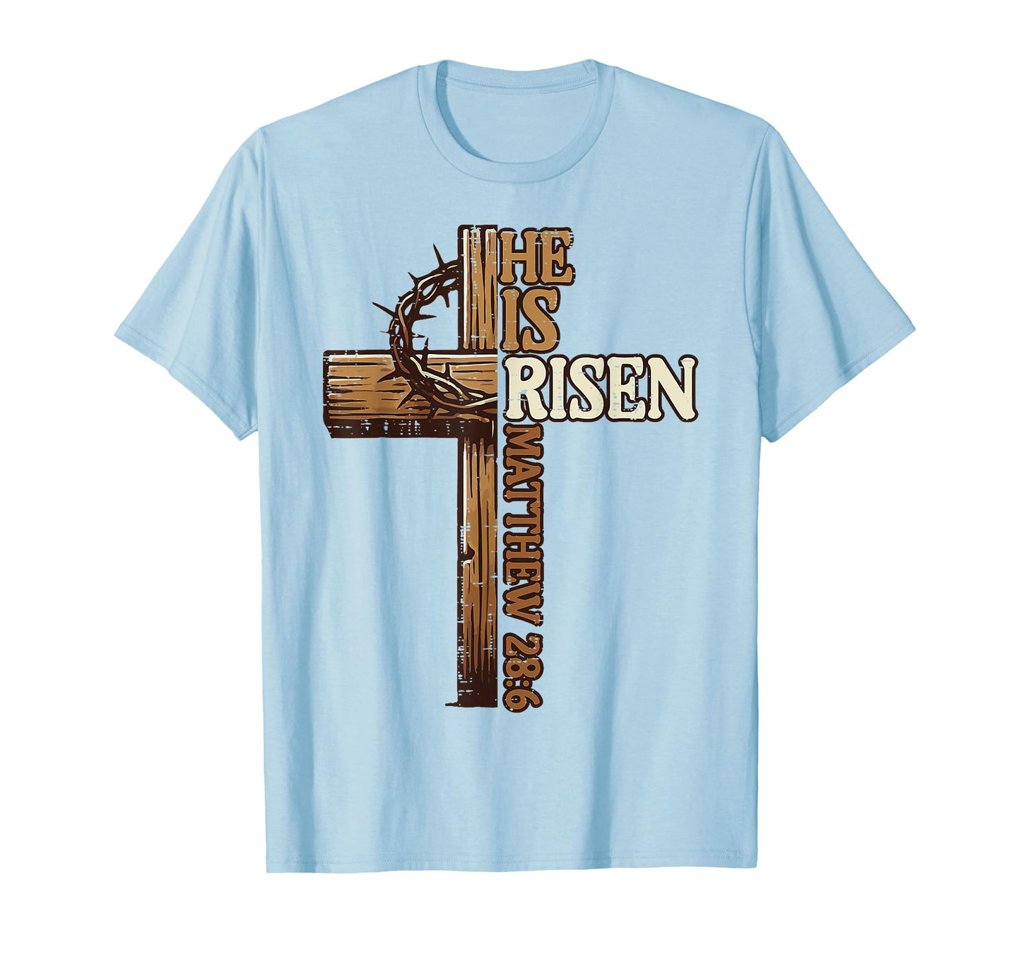 Easter Cross He Is Risen Jesus Christian Men Women Kid Youth T-Shirt