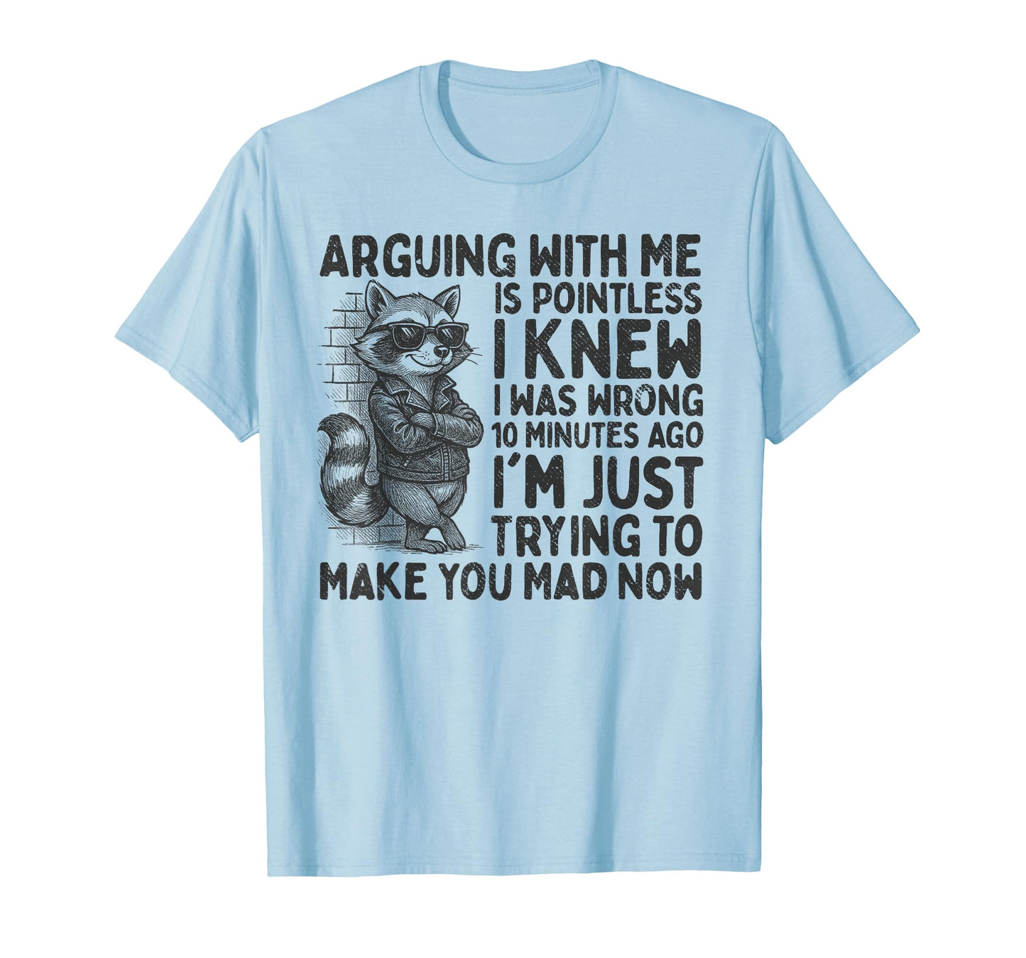 Arguing With Me Is Pointless Raccoon Funny Sarcastic Meme T-Shirt