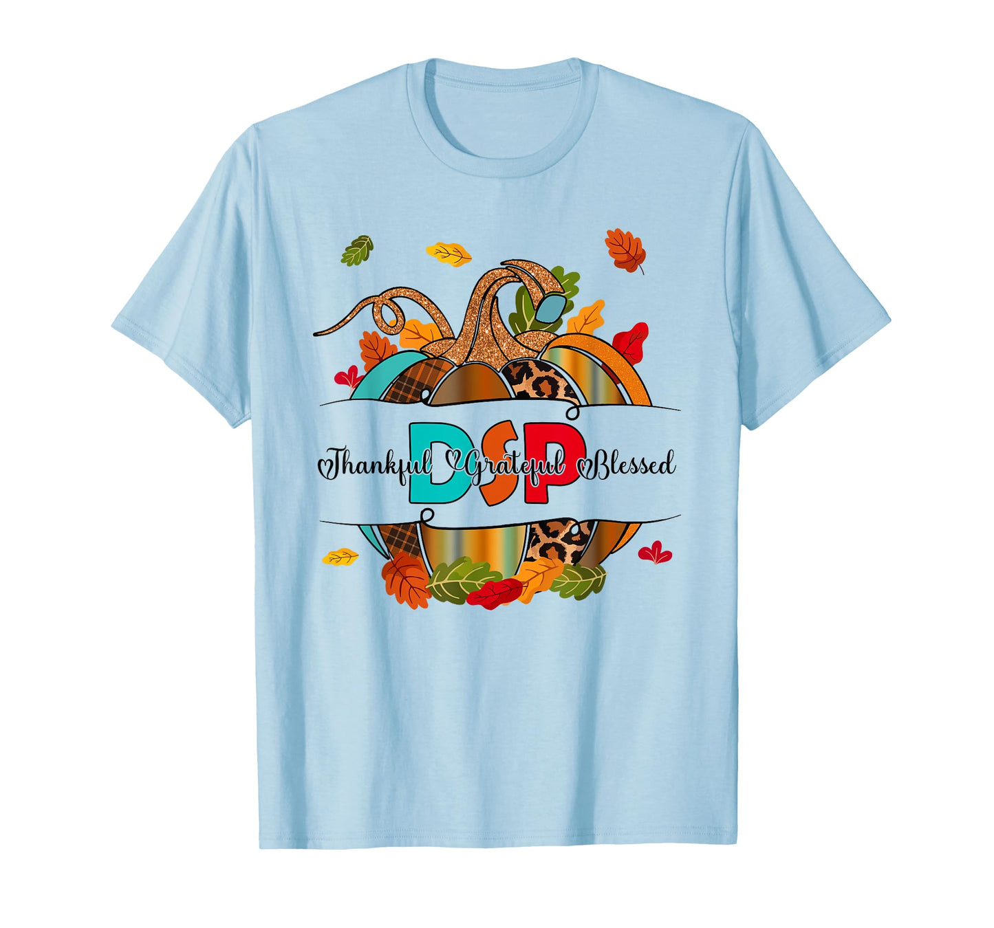 Autumn Fall Outfit DSP Thankful Grateful Blessed Pumpkin T-Shirt