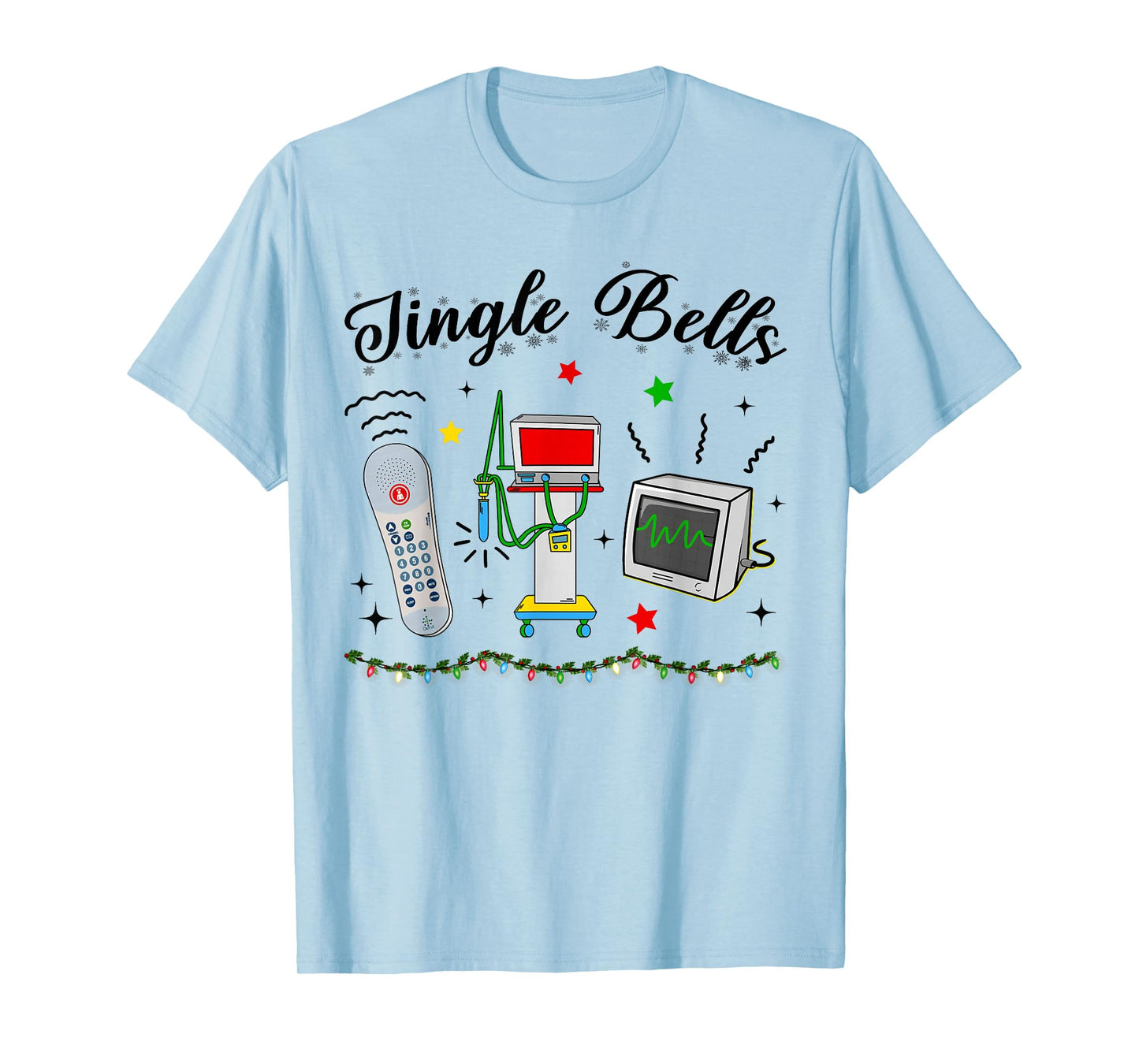 Jingle Bell Telemetry Nurse Christmas Crew Tele Tech Xmas T-Shirt
