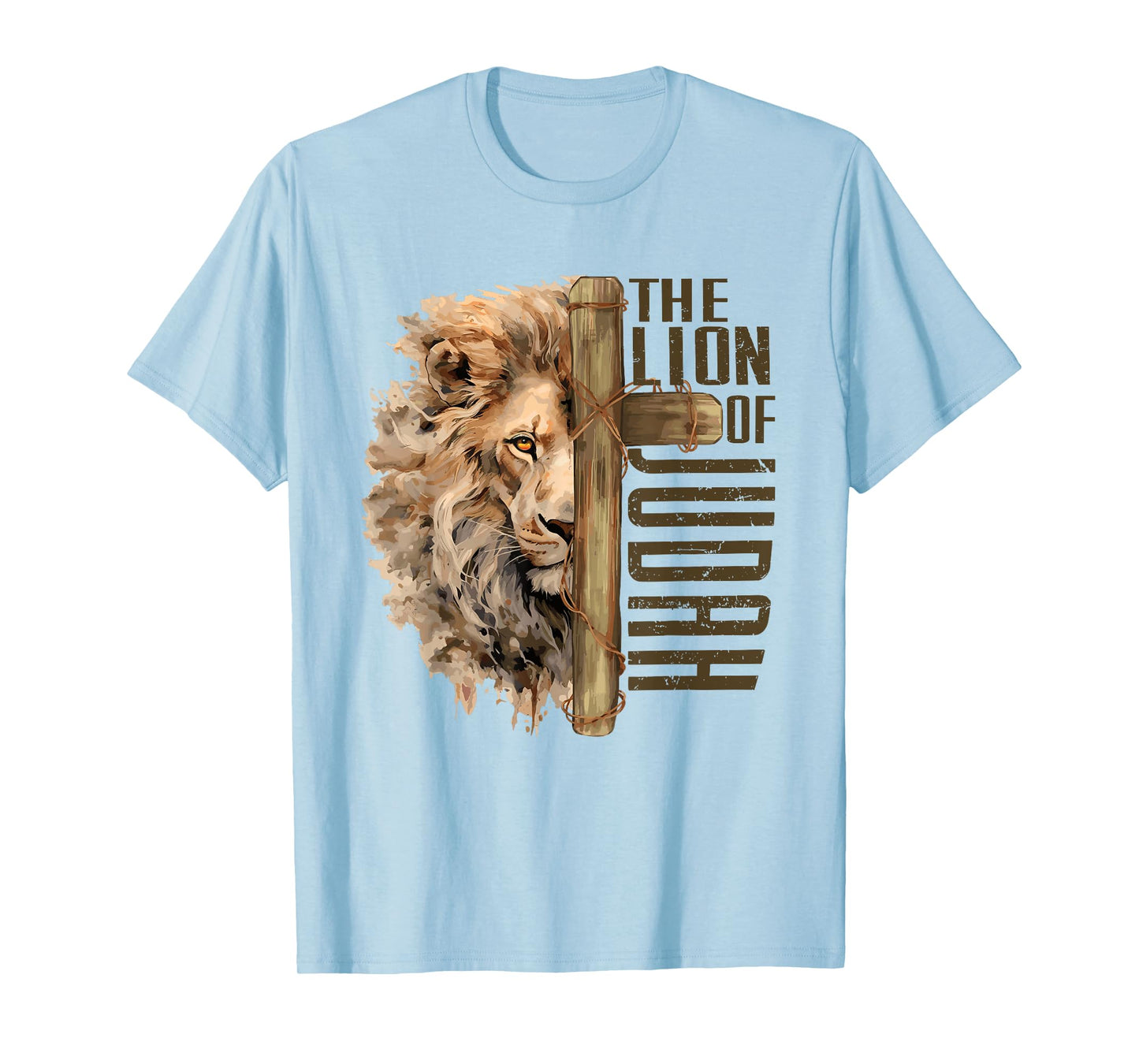Religion Jesus Christ Revelation 5:5 Lion and Lamb Christian God Faith Cross Jesus Is The Lion Of Judah T-Shirt
