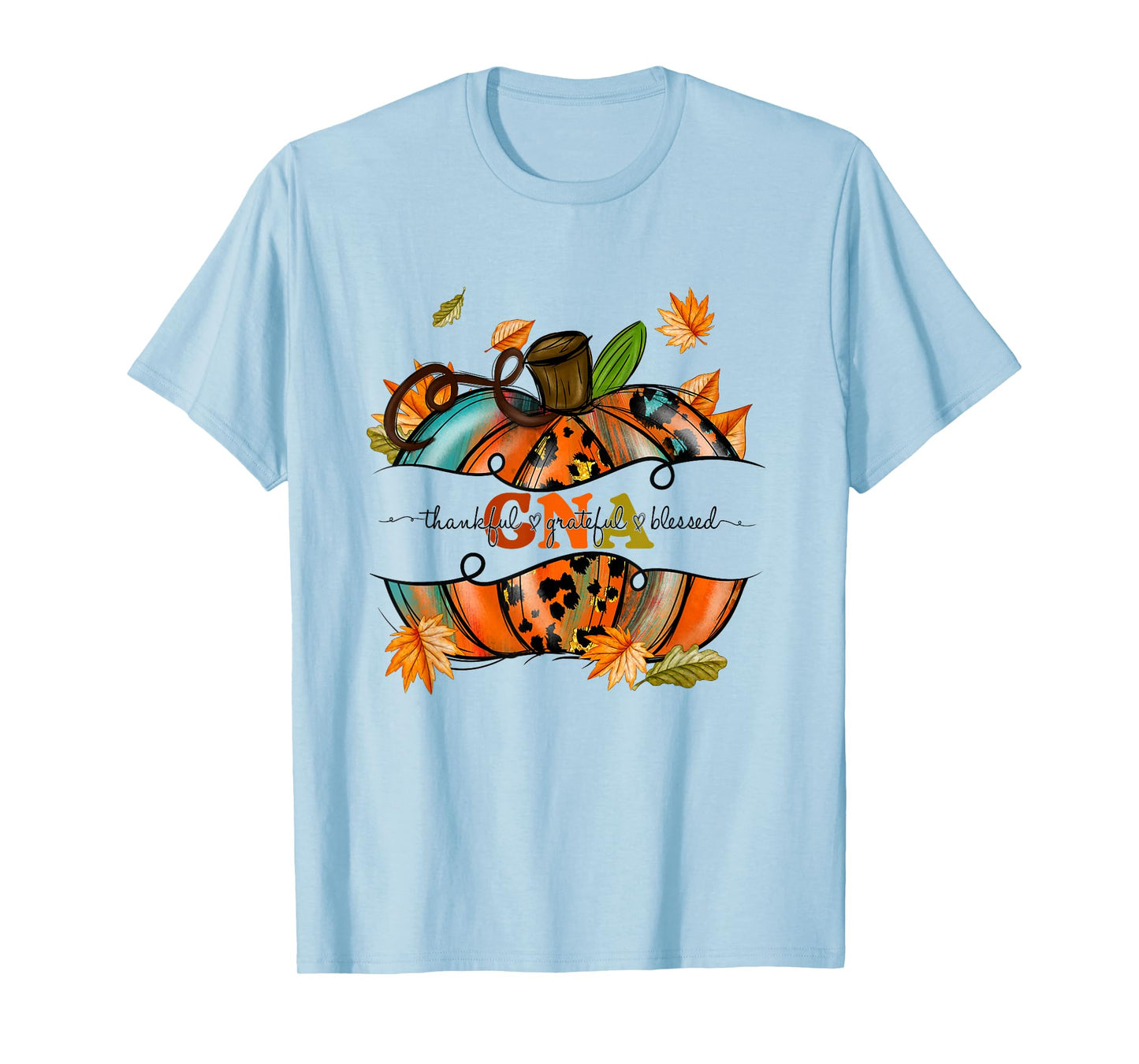 Autumn Fall Outfit CNA Thankful Grateful Blessed Pumpkin T-Shirt