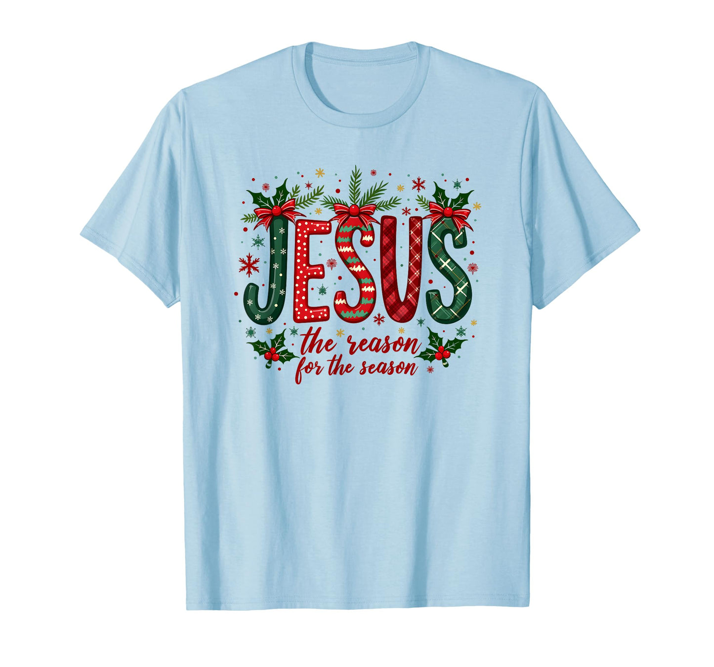 Jesus The Reason Christmas Faith Design Religious Art T-Shirt