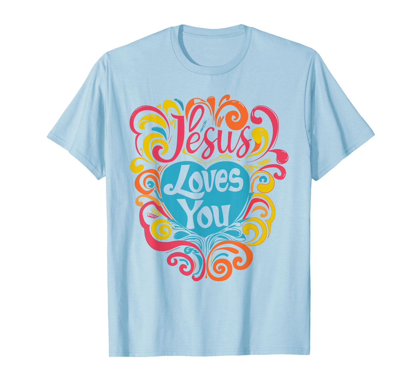 Jesus Loves You Colorful Groovy Christian Girl Jesus T-Shirt
