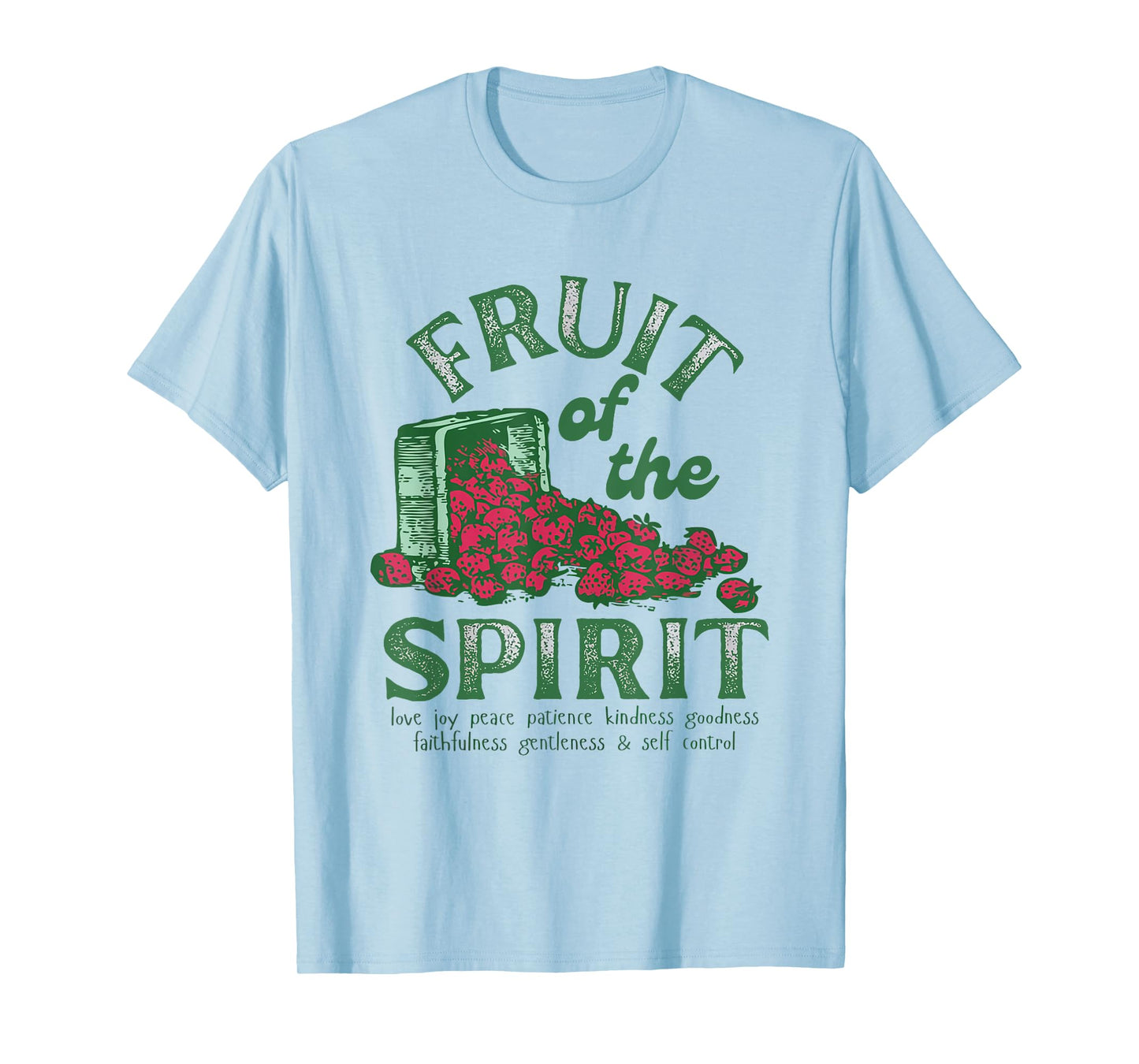 Fruit of The Spirit Christian Retro Strawberry Bible Verse T-Shirt