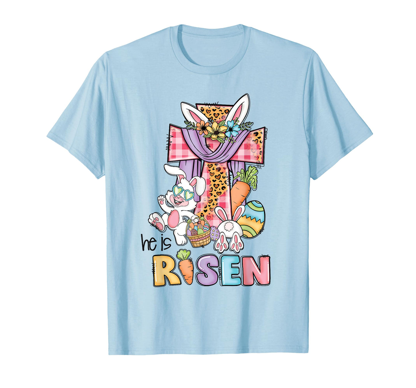 He is Risen Floral Cross Vintage Happy Easter Day T-Shirt