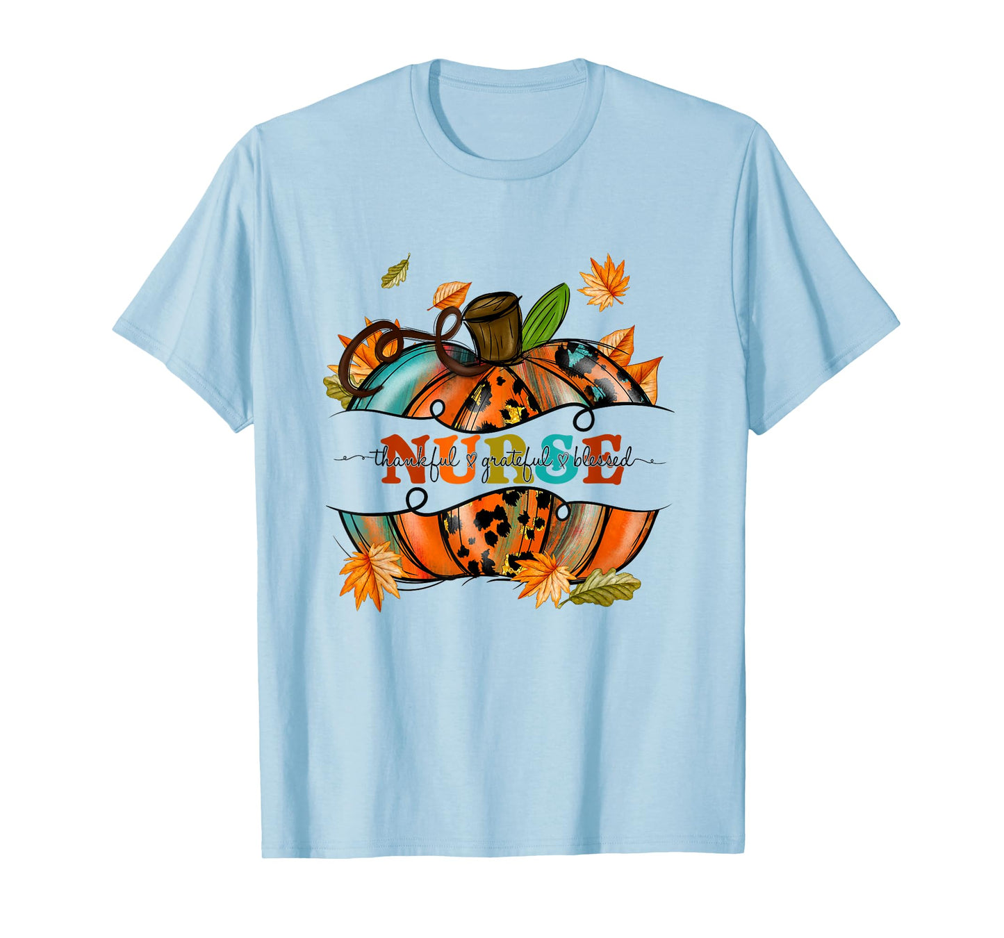 Autumn Fall Outfit Nurse Thankful Grateful Blessed Pumpkin T-Shirt