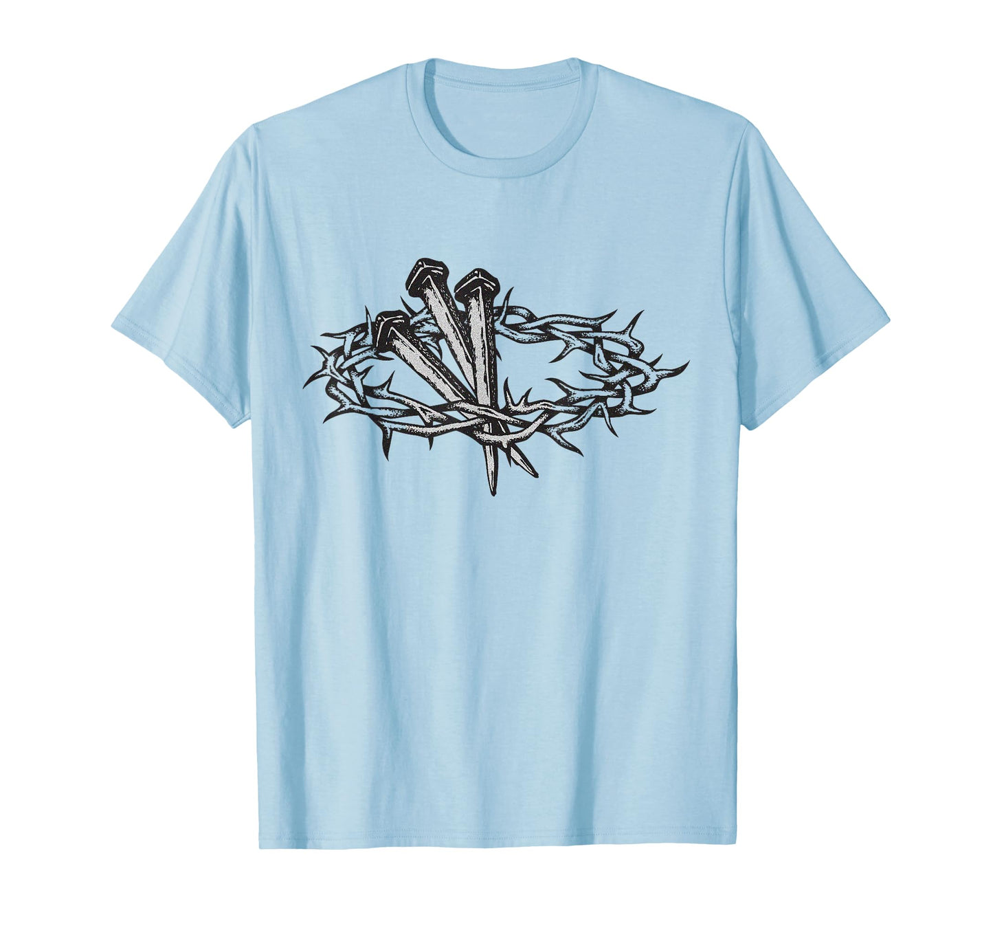 Crown of Thorns Nailed on the Cross - Christ's Passion Faith T-Shirt